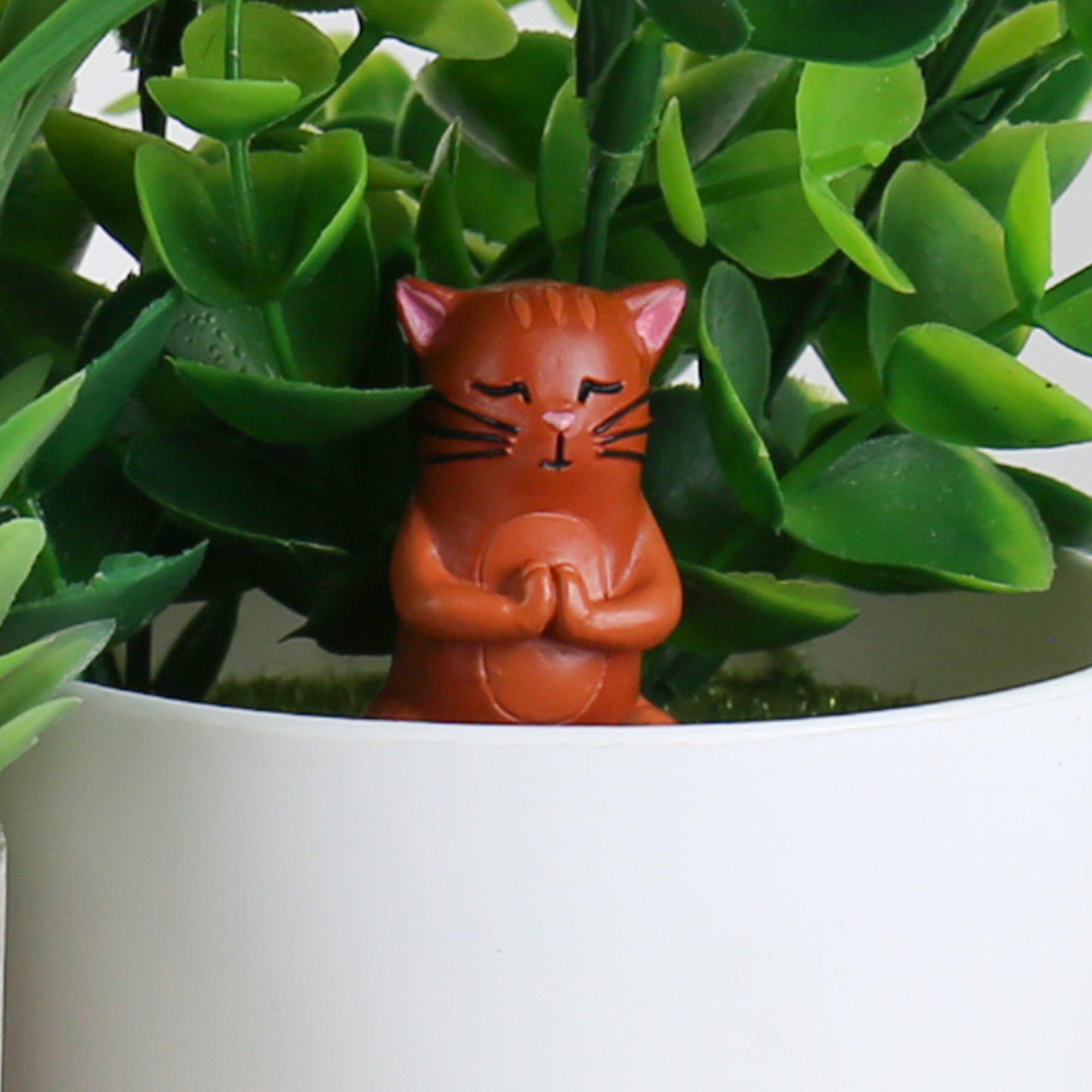 Purple - Gift Republic - MINI PLANT POT YOGA CATS - 3