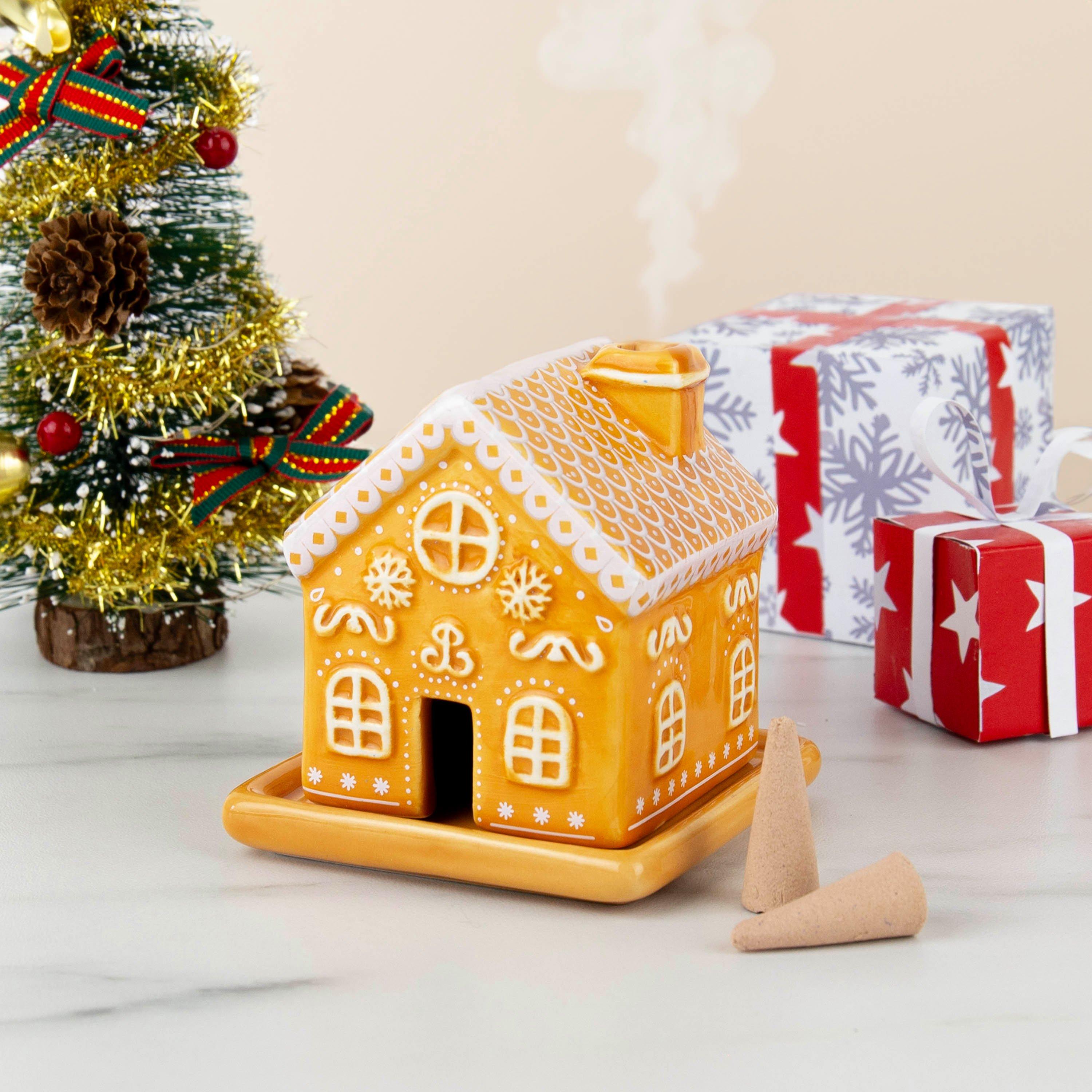 Orange - Gift Republic - FESTIVE INCENSE BURNER - GINGERBREAD HOUSE - 2