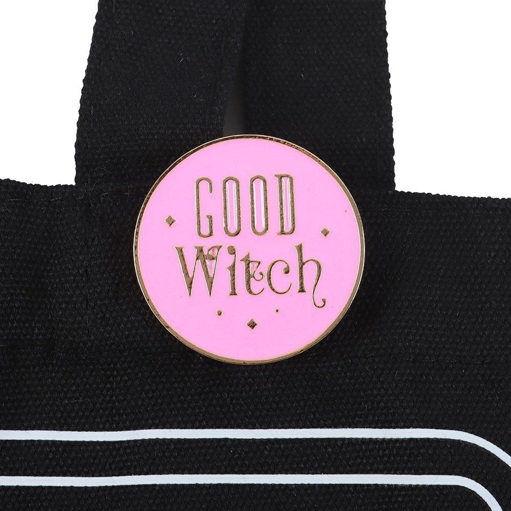 Black - Something Different - Good Witch Social Club Tote Bag with Pin - 4