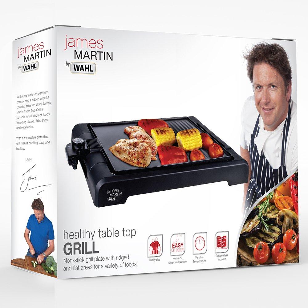 Black - Wahl - James Martin Table Top Health Grill with Flat Plat - 5