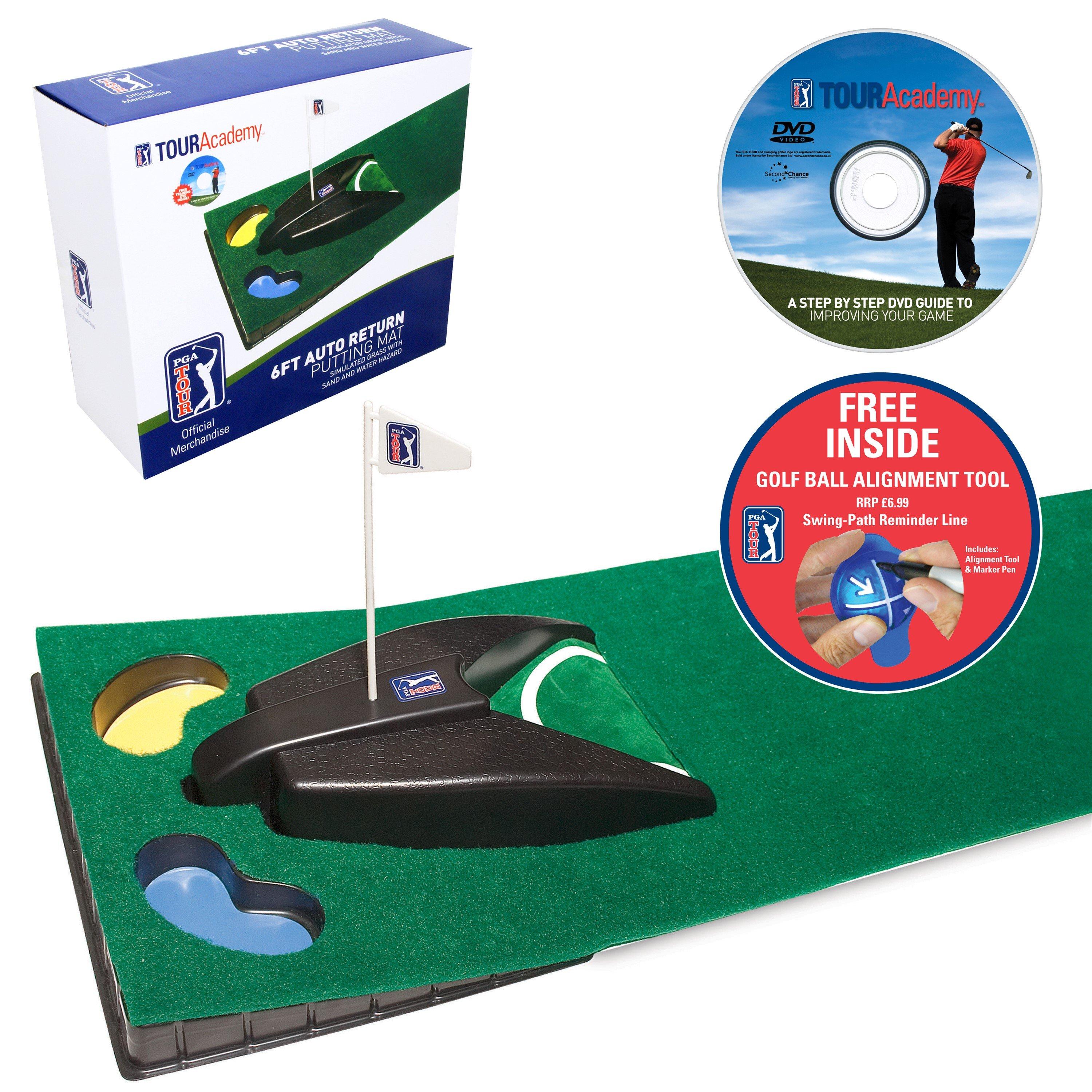 Pga Tour  6Ft Automatic Ball Return Putting Mat - Green