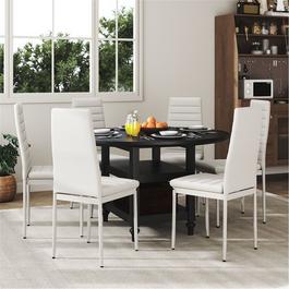 Cottonfy UK 6 Pcs Faux Leather Armless High Back Dining Chairs