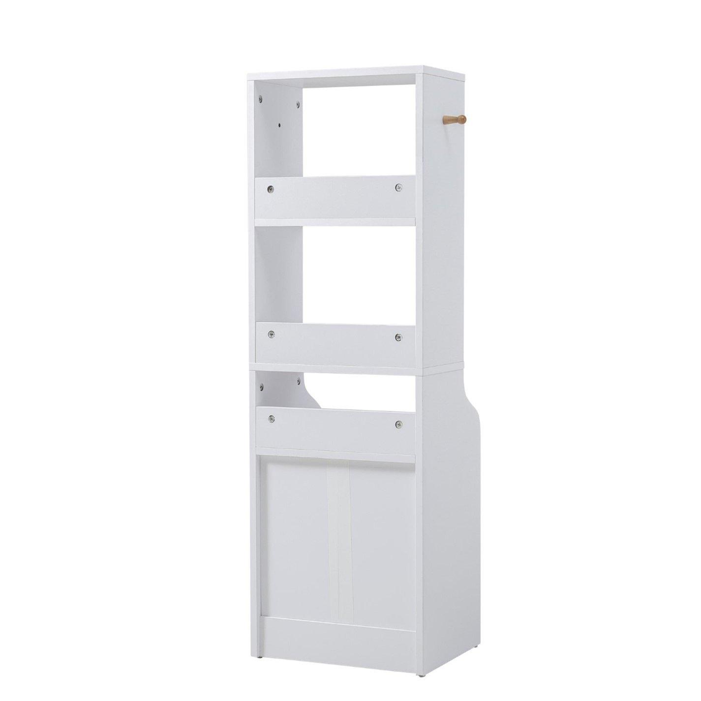 White - Kabinet UK - Slim Storage Shelving Unit with Lockable Drawer - 4