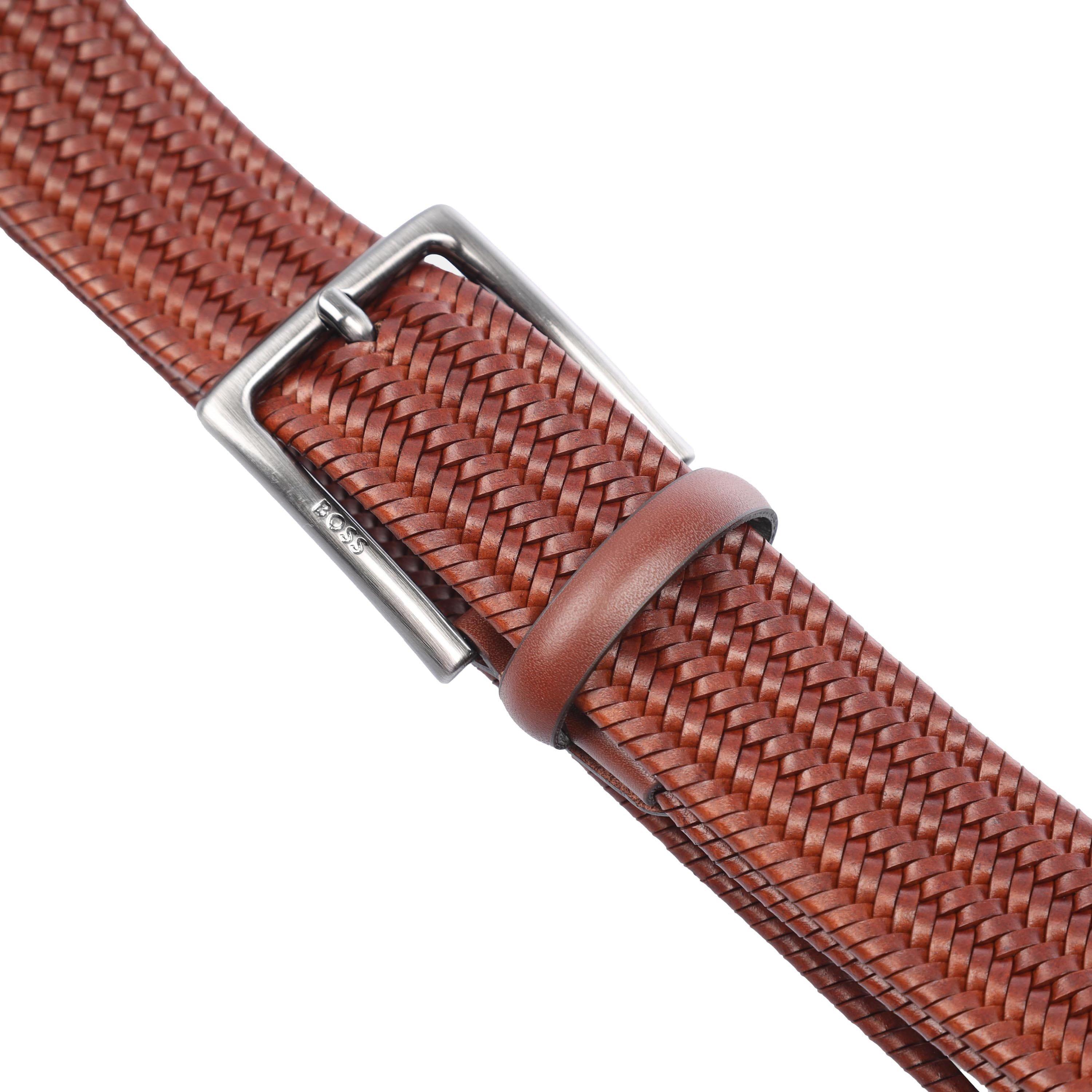 Brown - Boss - Semyo Woven Leather Belt - 1