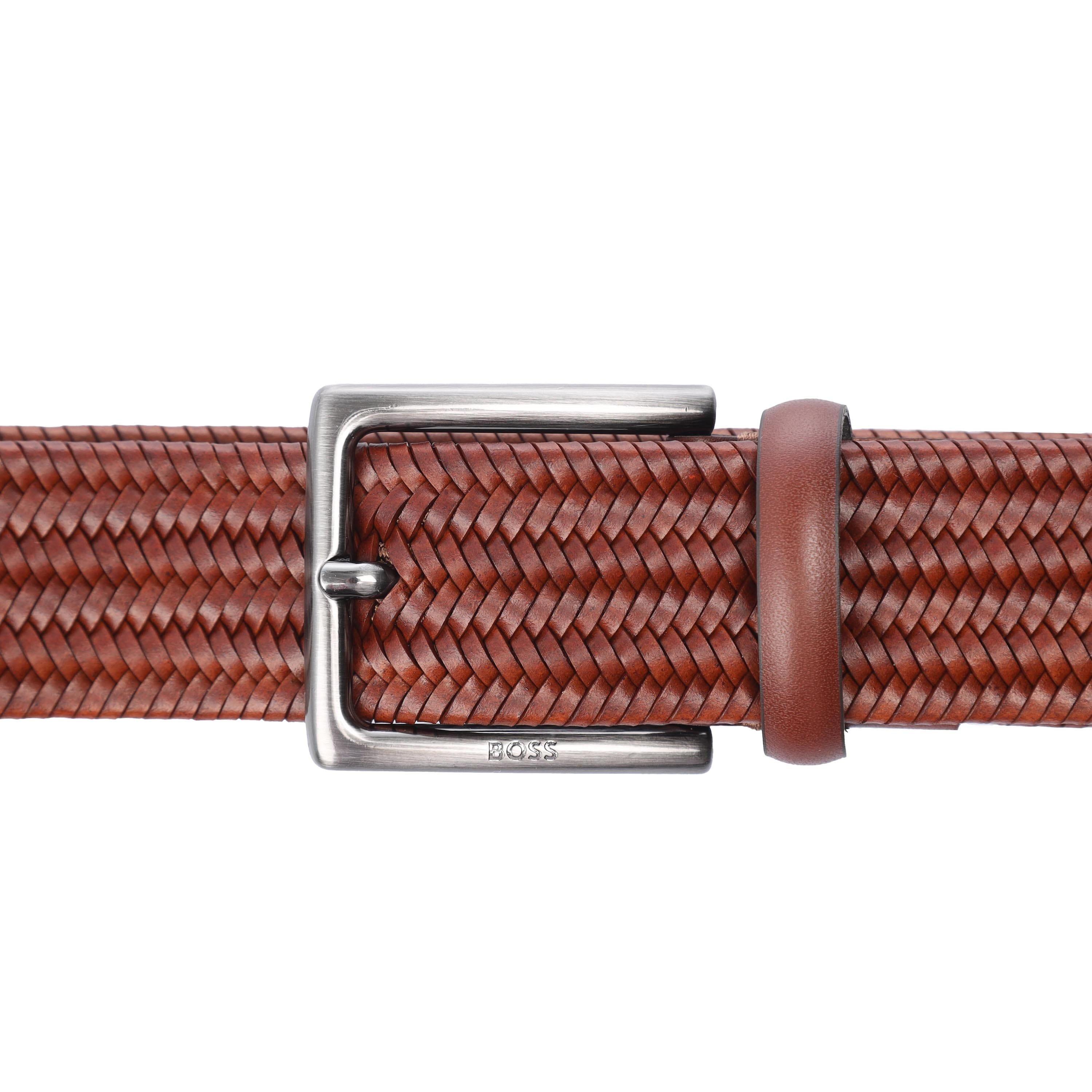 Brown - Boss - Semyo Woven Leather Belt - 2