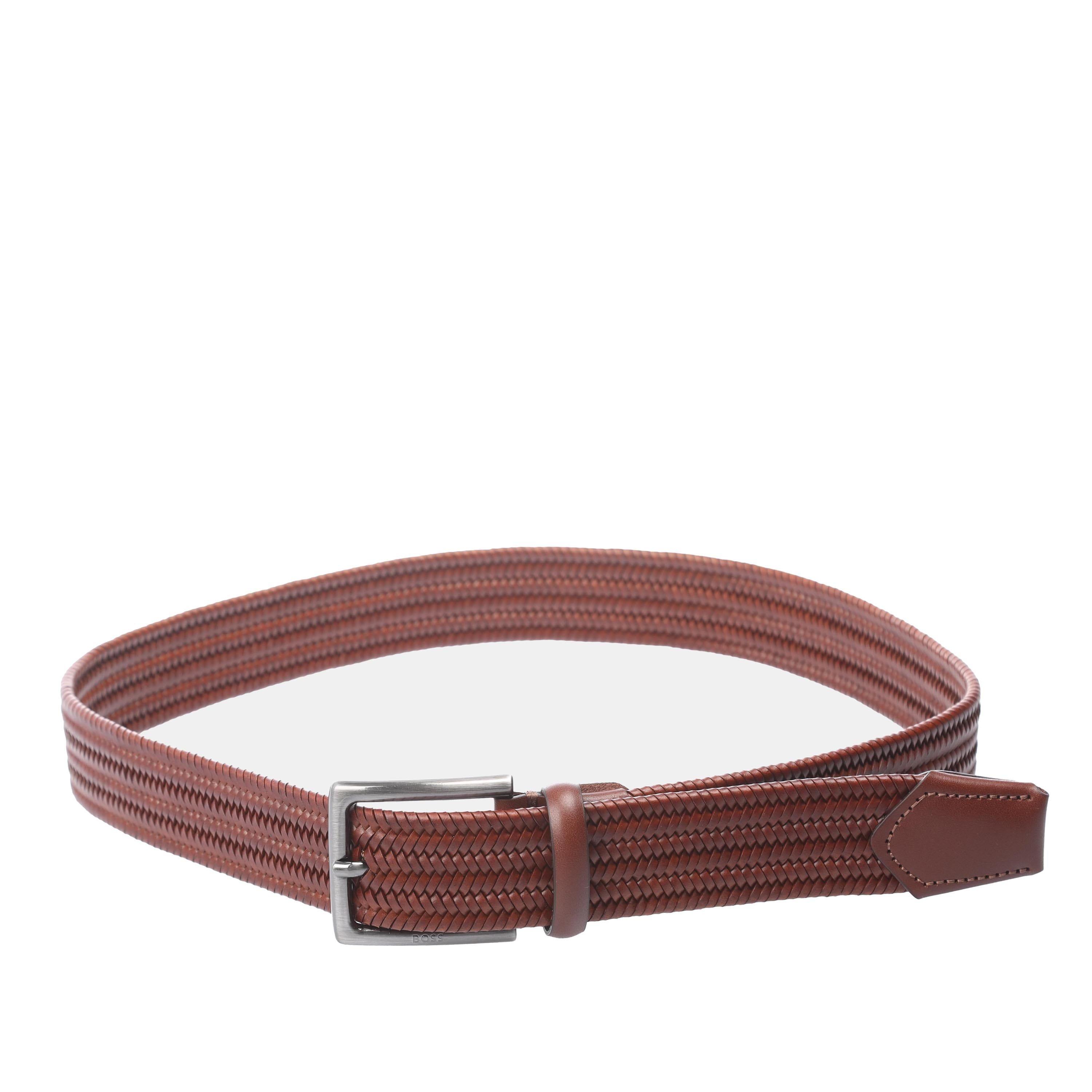 Brown - Boss - Semyo Woven Leather Belt - 3