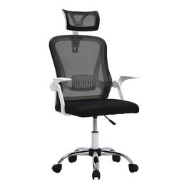 Cottonfy UK Swivel Office Chair with Headrest-White