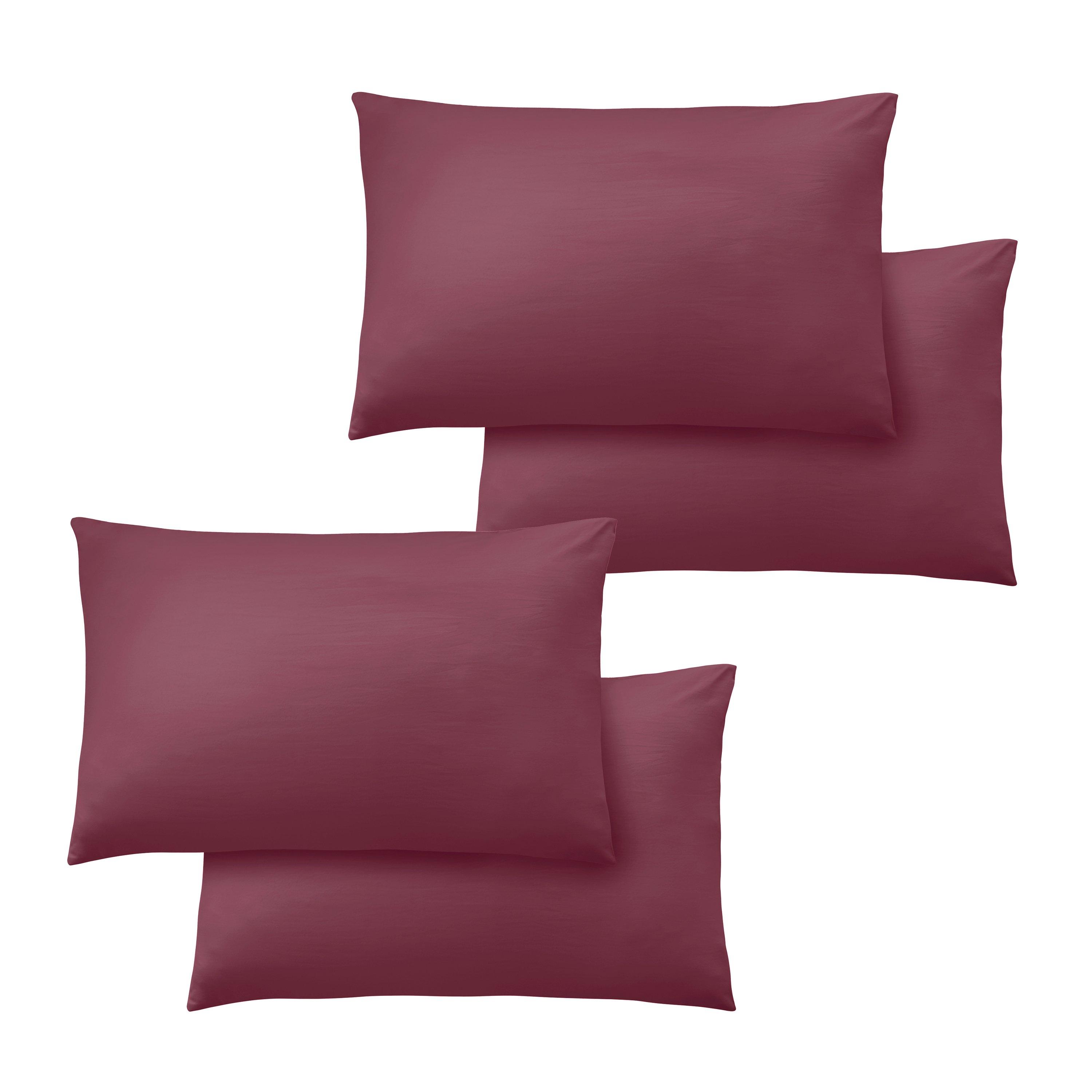 Burgundy - Catherine Lansfield - So Soft Non-Iron Standard Pack of 4 Pillowcases - 3