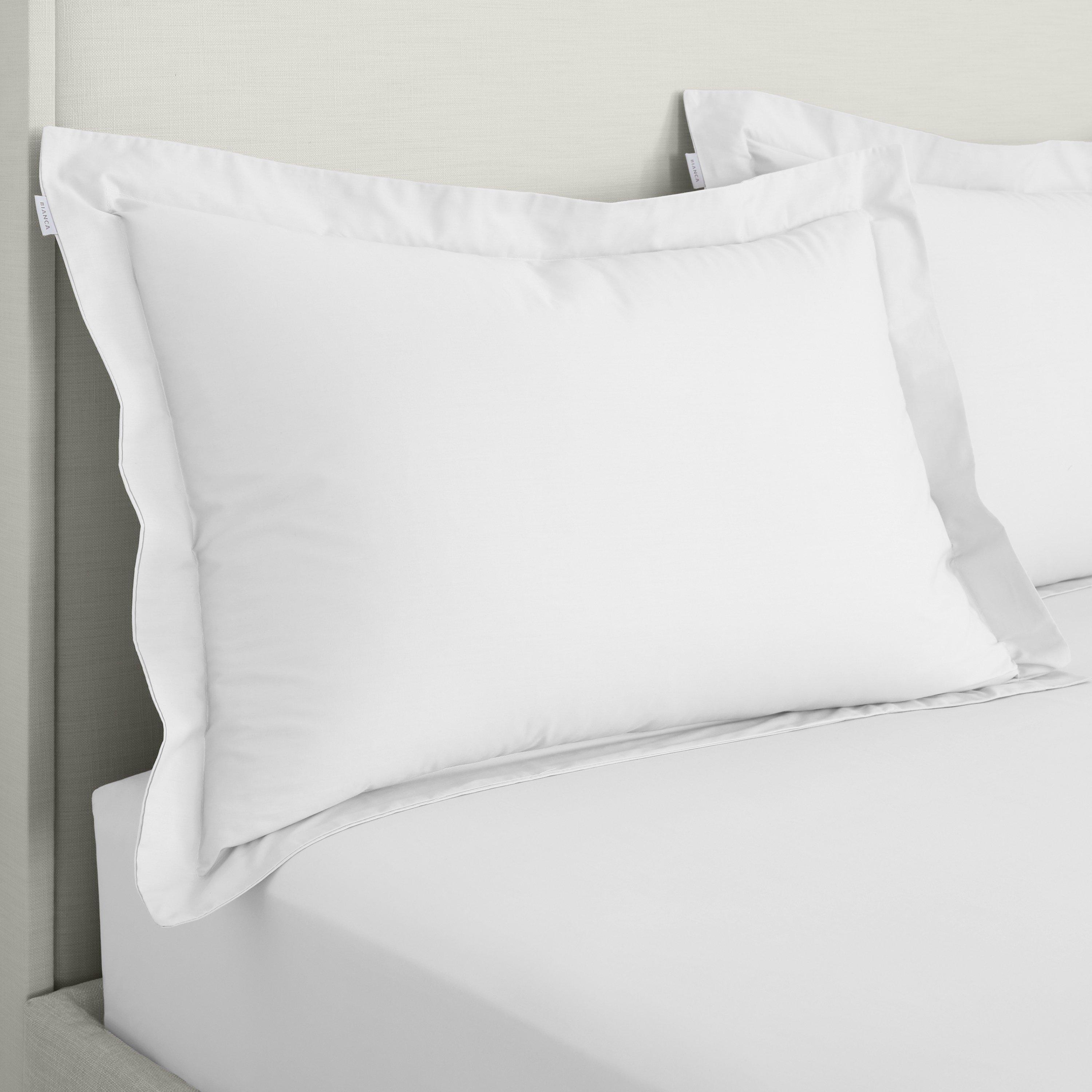 Bianca  200 Tc Cotton Percale Oxford Pillowcase Pair - White - Oxford