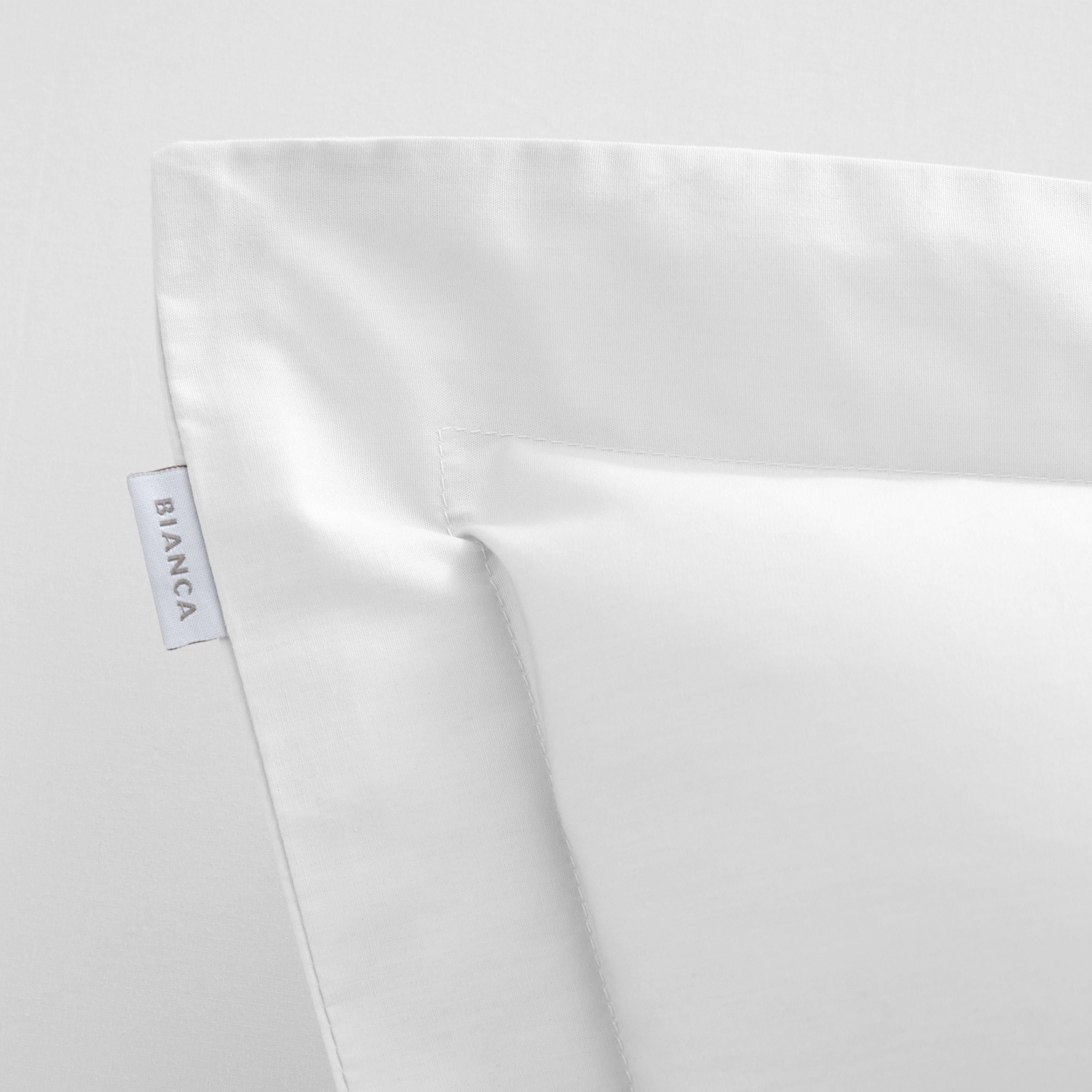White - Bianca - 200 TC Cotton Percale Oxford Pillowcase Pair - 3