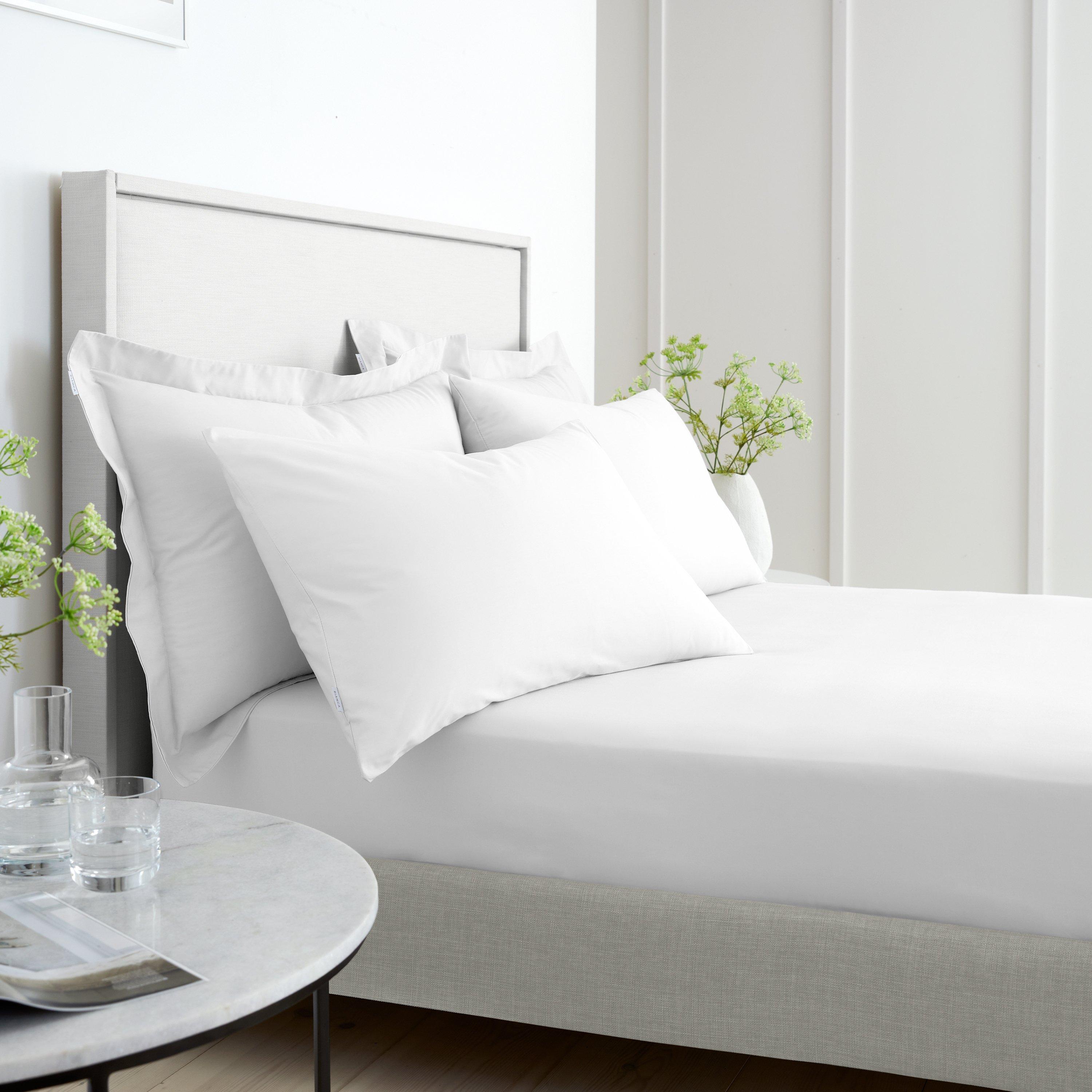 White - Bianca - 200 TC Cotton Percale Oxford Pillowcase Pair - 4