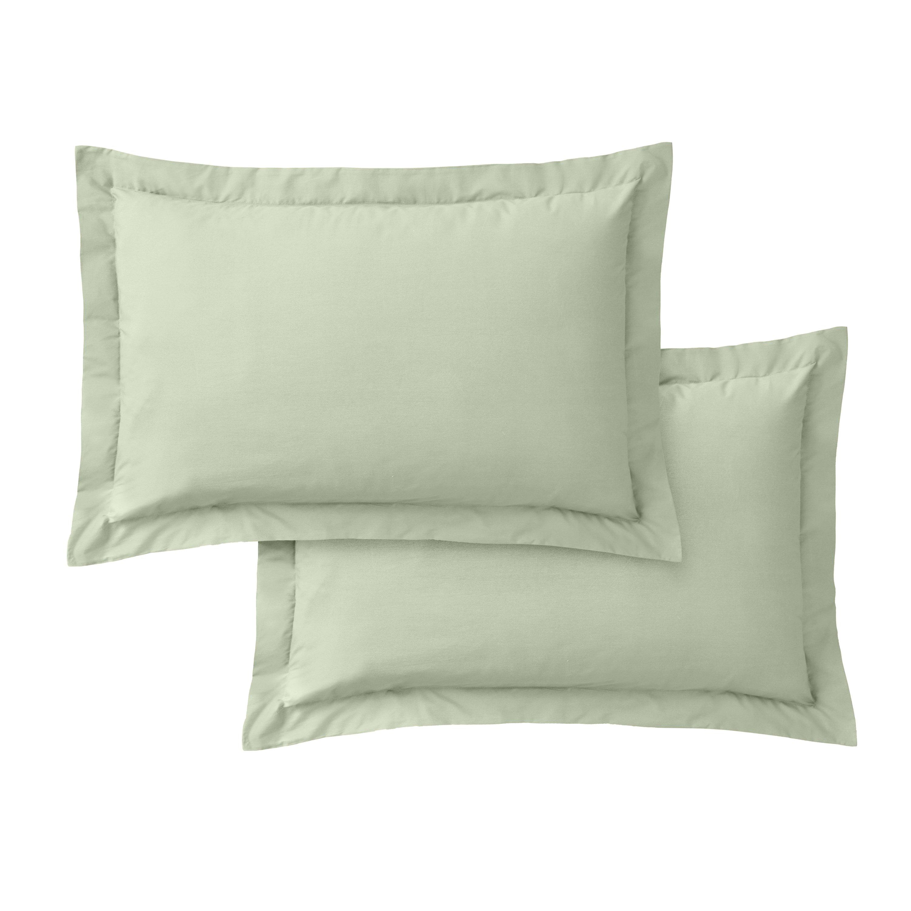 Sage Green - Bianca - 200 TC Cotton Percale Oxford Pillowcase Pair - 5