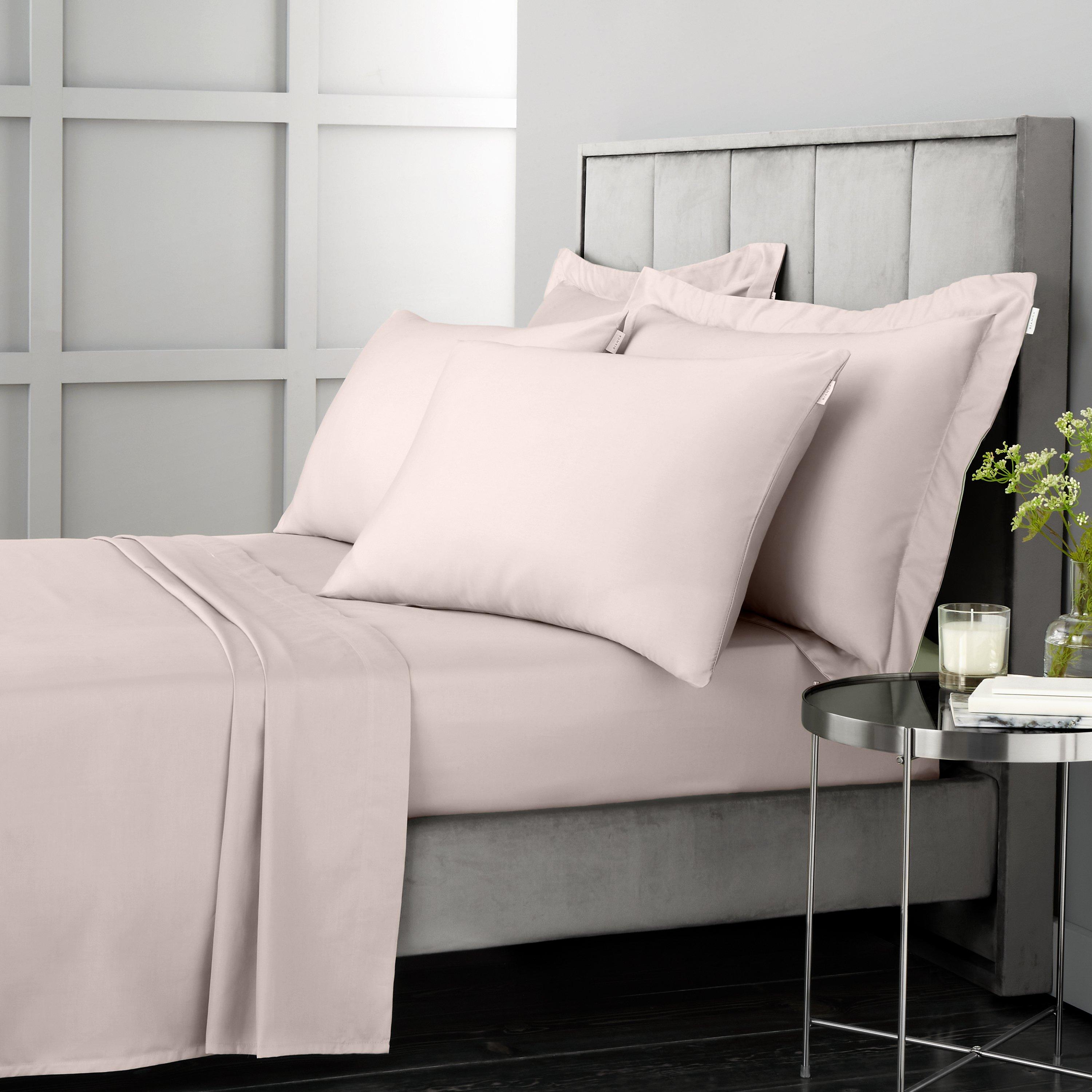 Blush Pink - Bianca - 400 TC Cotton Sateen Standard Pillowcase Pair - 4