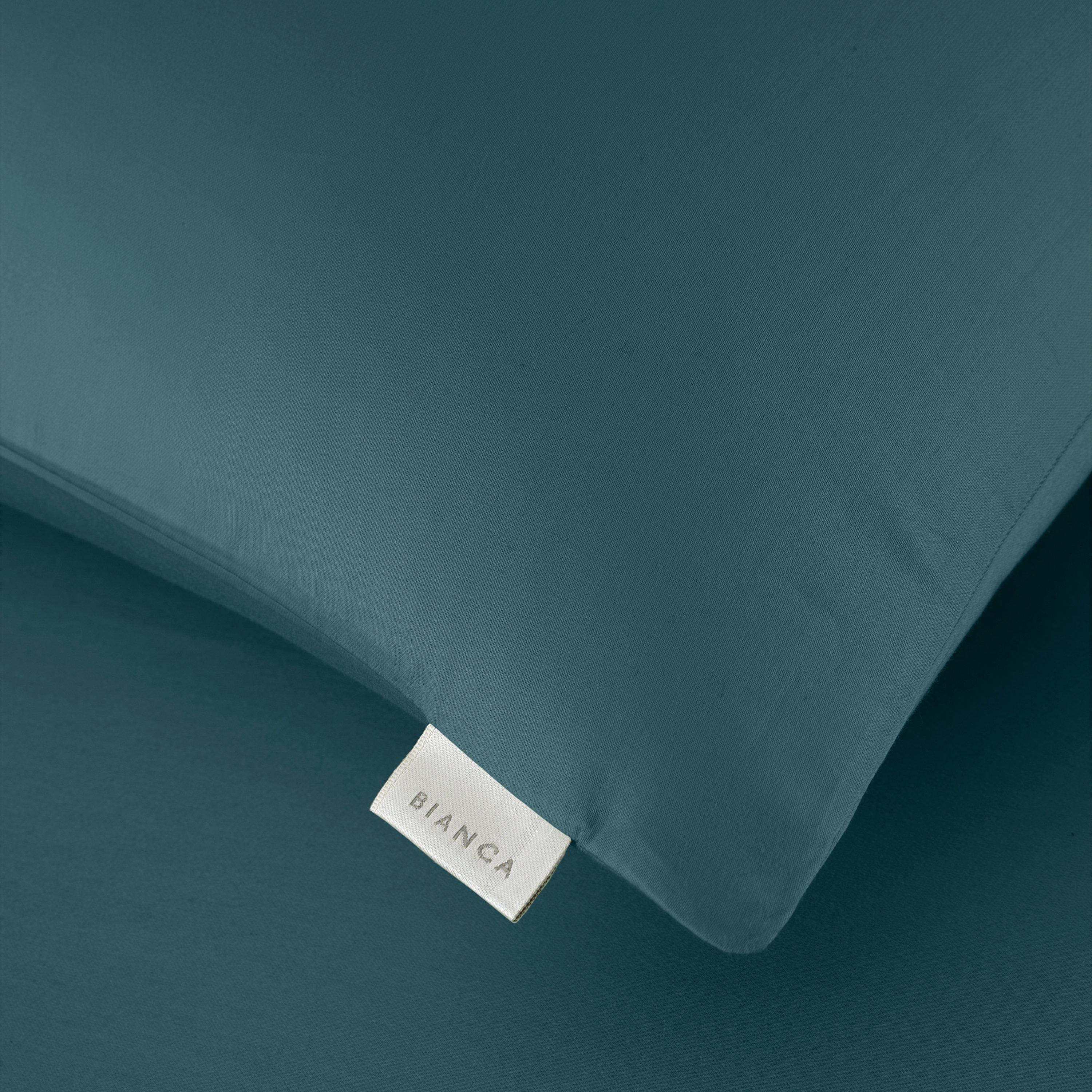 Teal - Bianca - 400 TC Cotton Sateen Standard Pillowcase Pair - 3