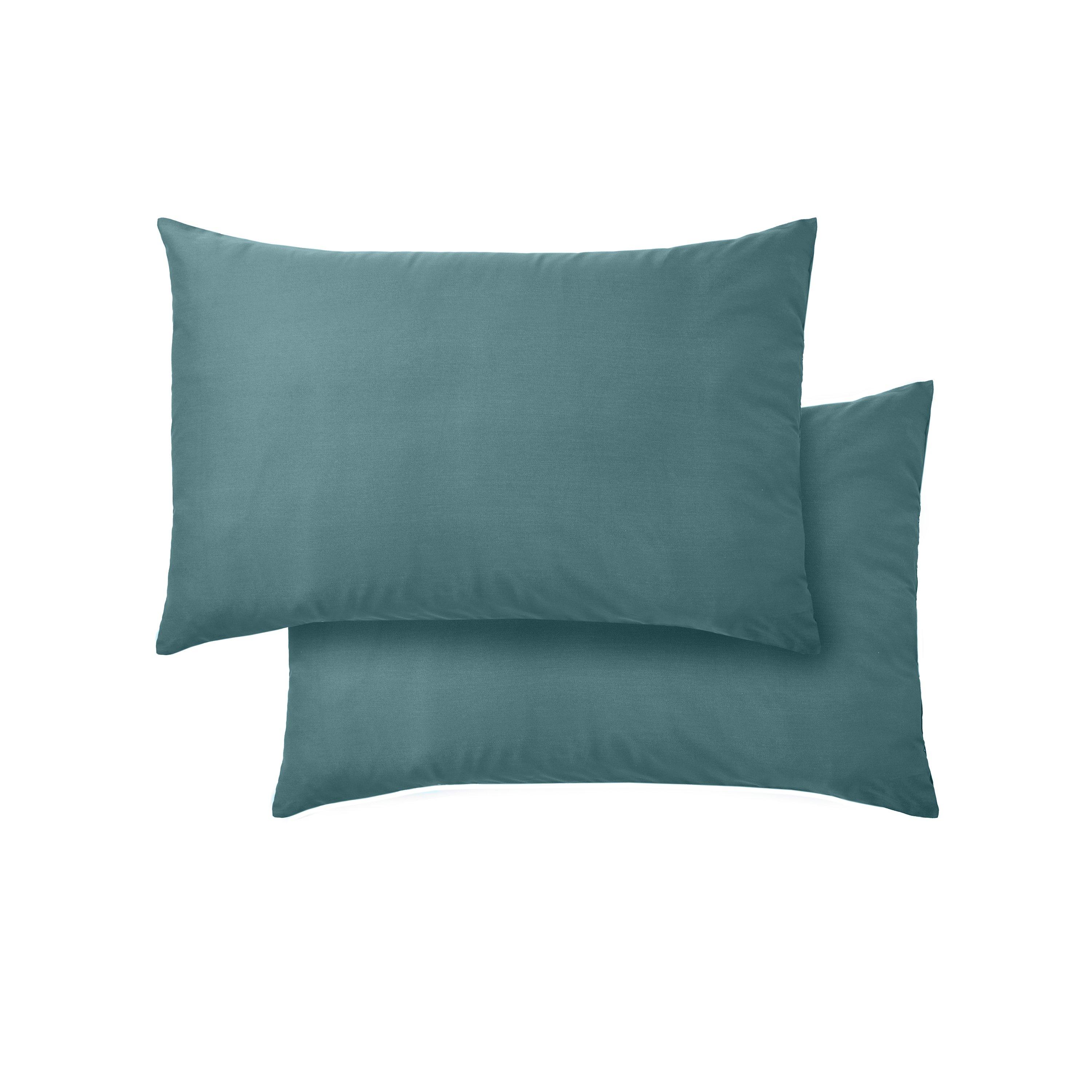 Teal - Bianca - 400 TC Cotton Sateen Standard Pillowcase Pair - 5