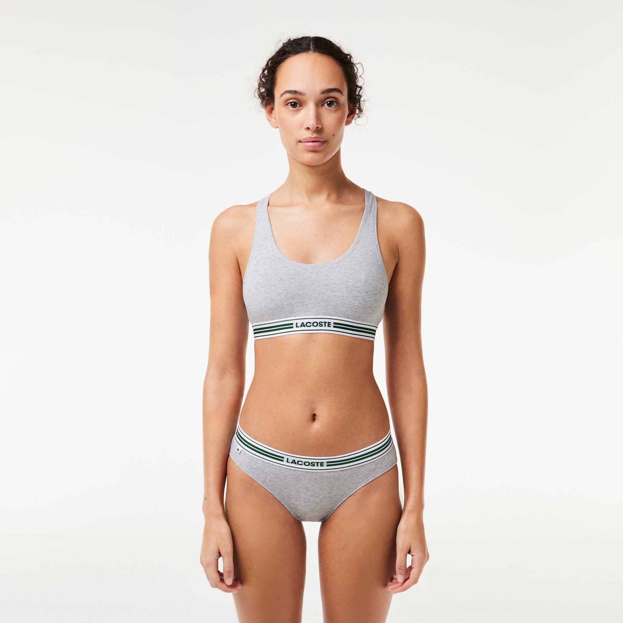 Grey - Lacoste - Heritage Racerback Bralette - 2