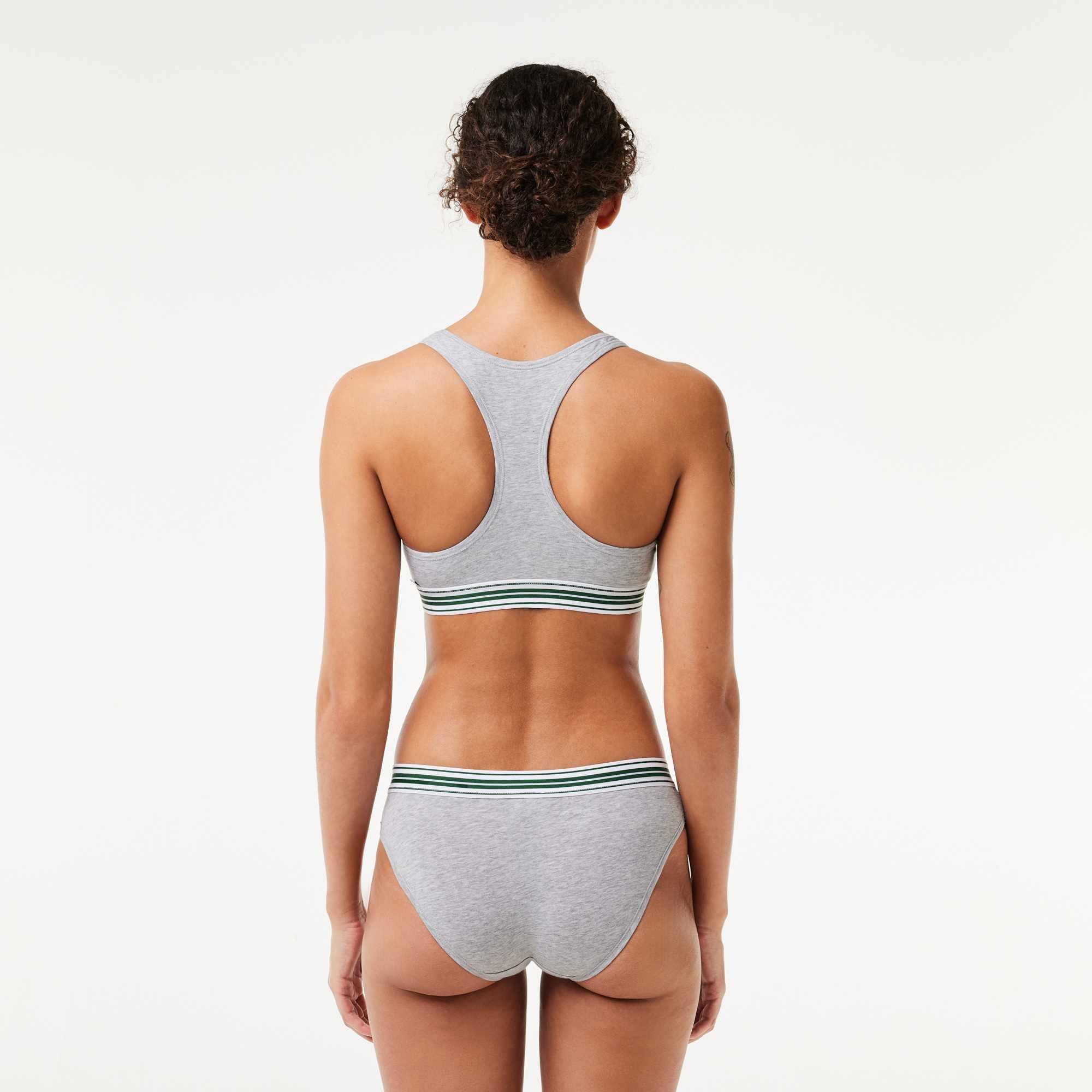 Grey - Lacoste - Heritage Racerback Bralette - 3