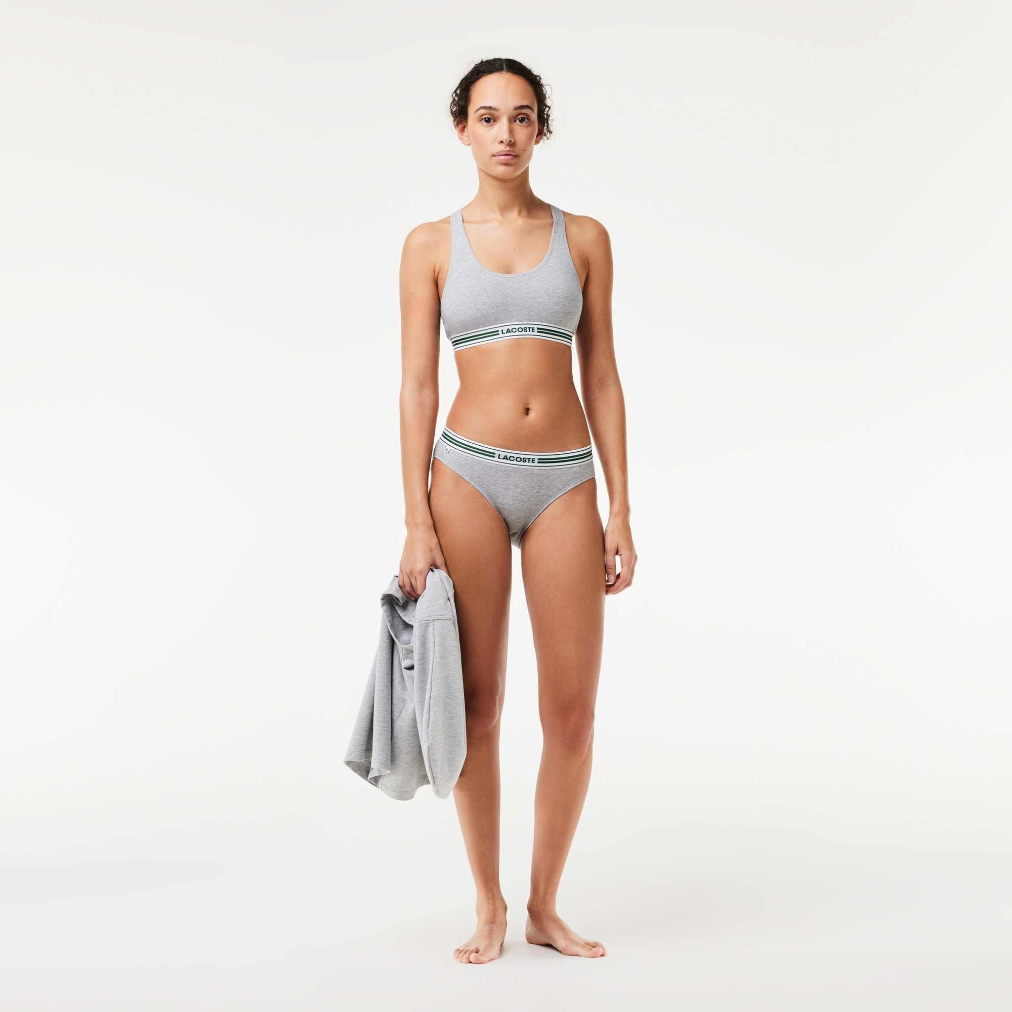 Grey - Lacoste - Heritage Racerback Bralette - 4