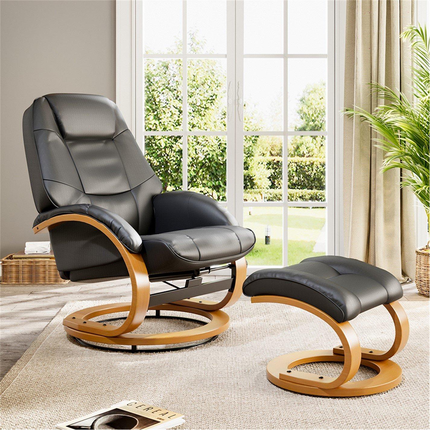 Black - Kabinet UK - Ergonomic Executive Office Reclining Chair - 1