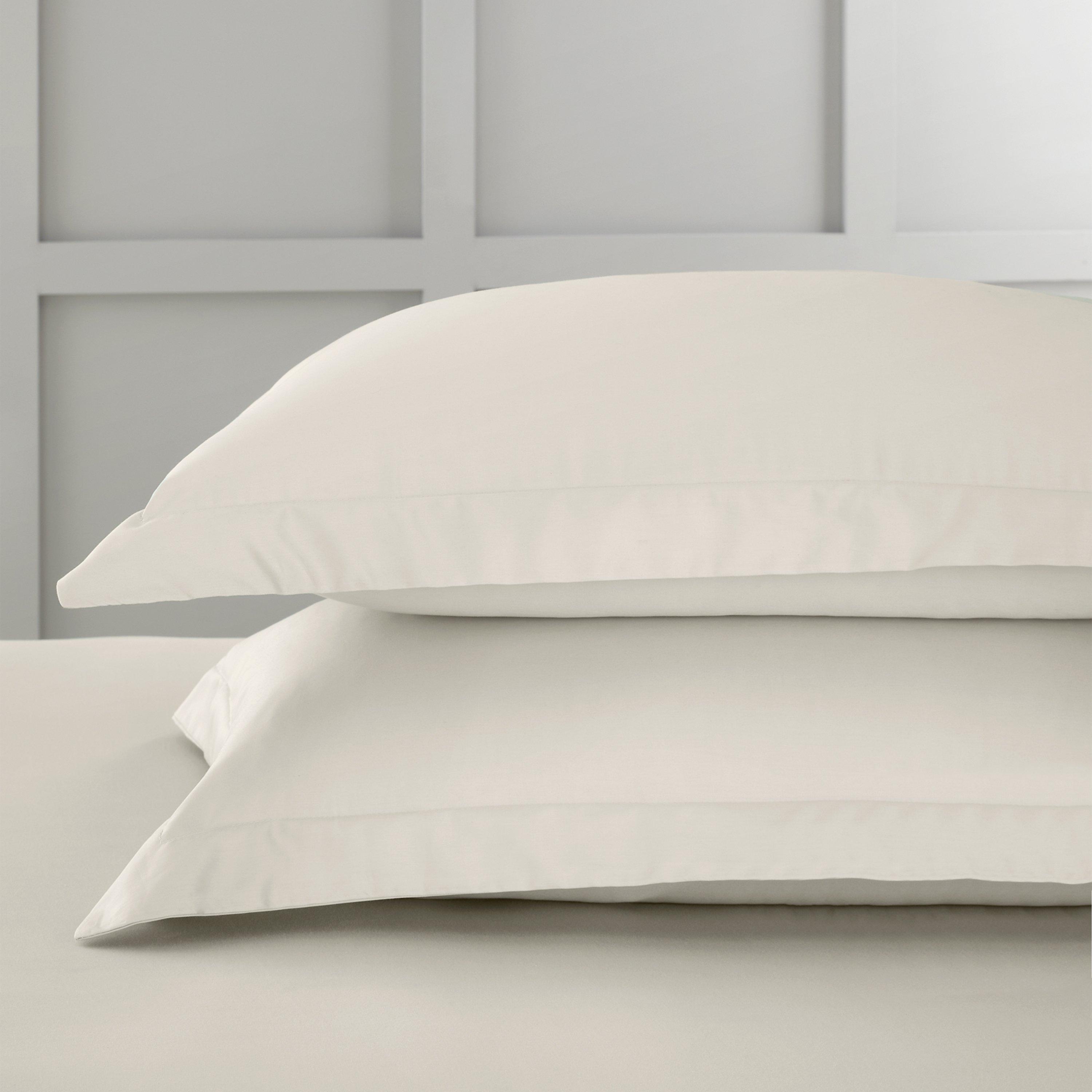Bianca  Beige 400 Tc Cotton Sateen Oxford Pillowcase Pair, Sports Direct - Image 4