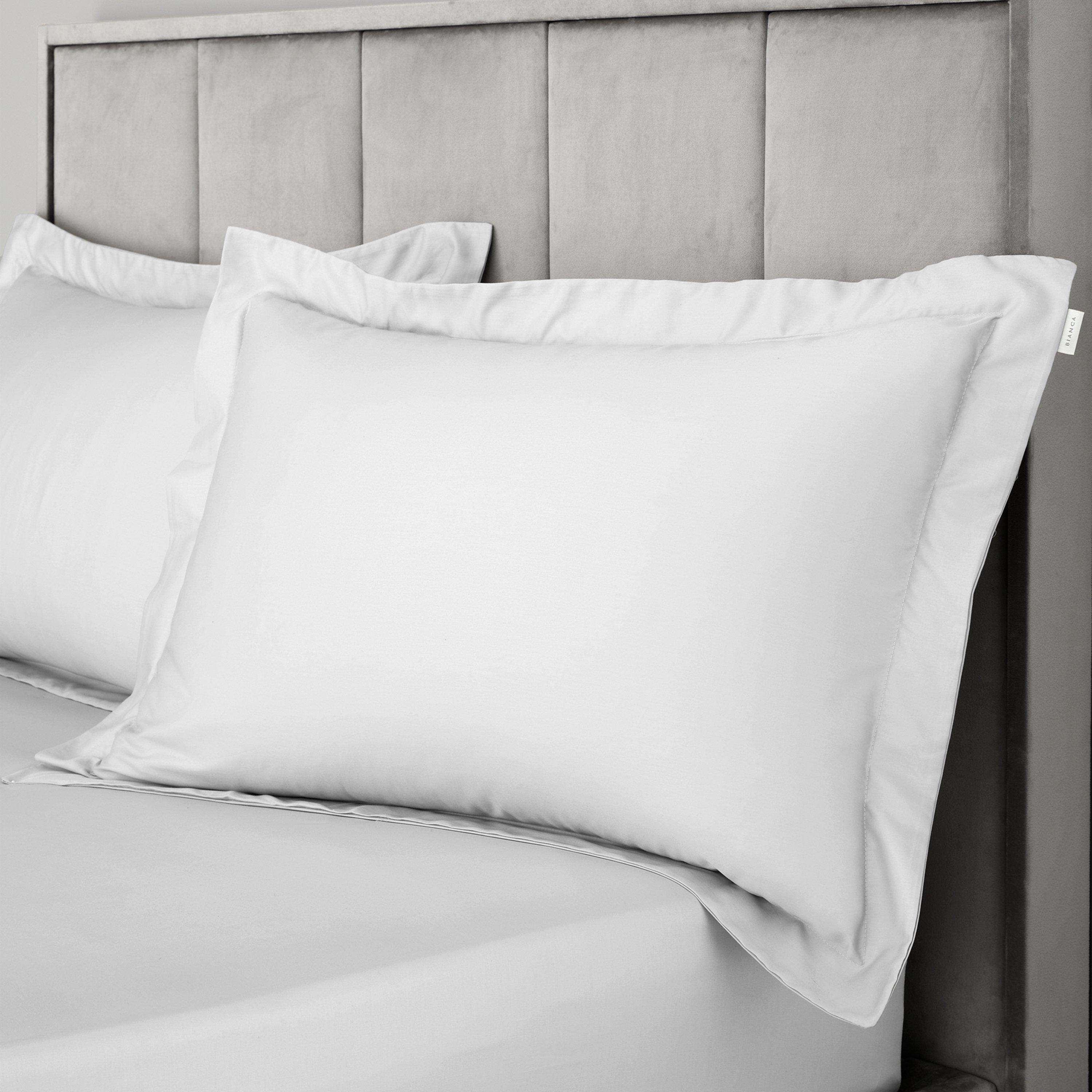 Dove Grey - Bianca - 400 TC Cotton Sateen Oxford Pillowcase Pair - 2