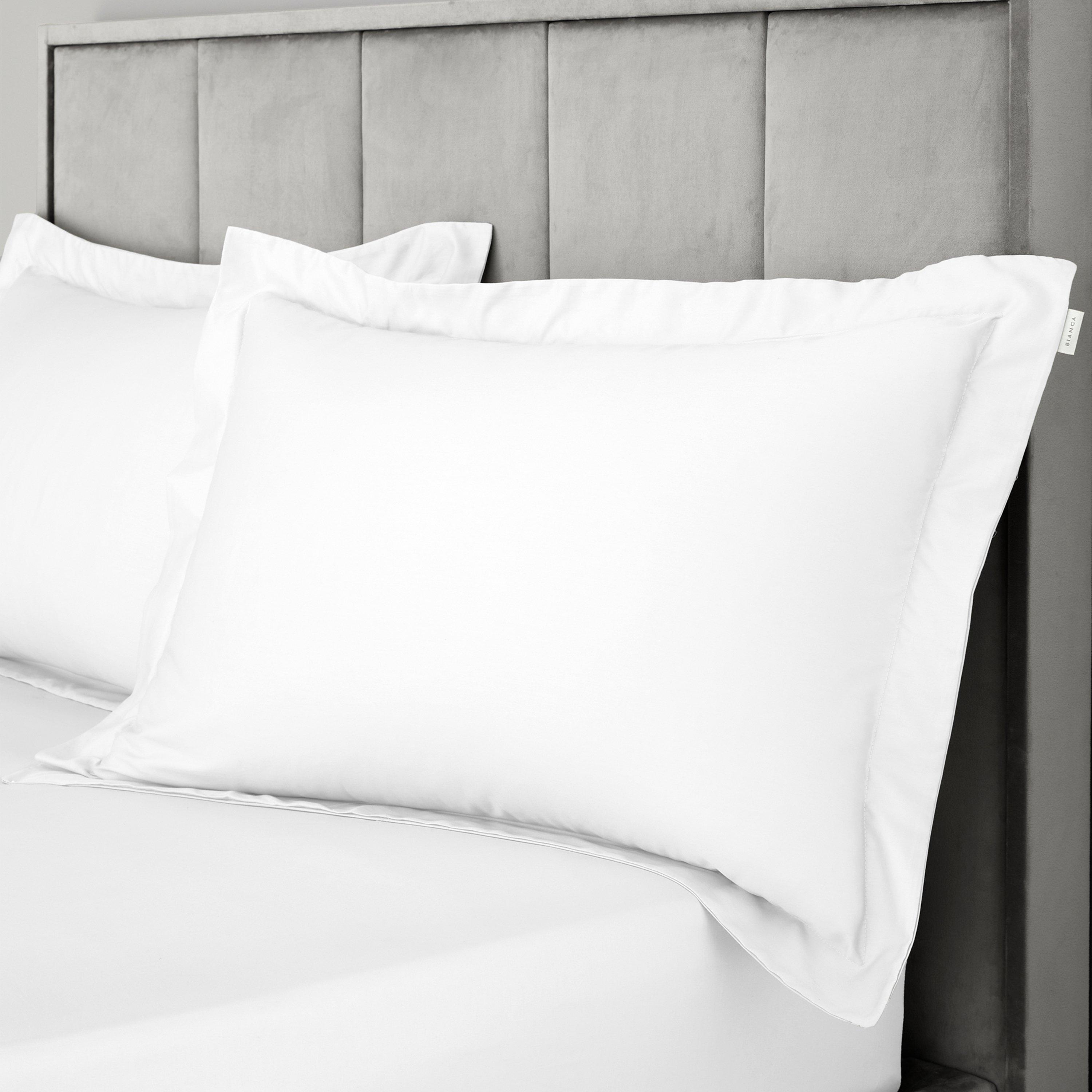 White - Bianca - 400 TC Cotton Sateen Oxford Pillowcase Pair - 2