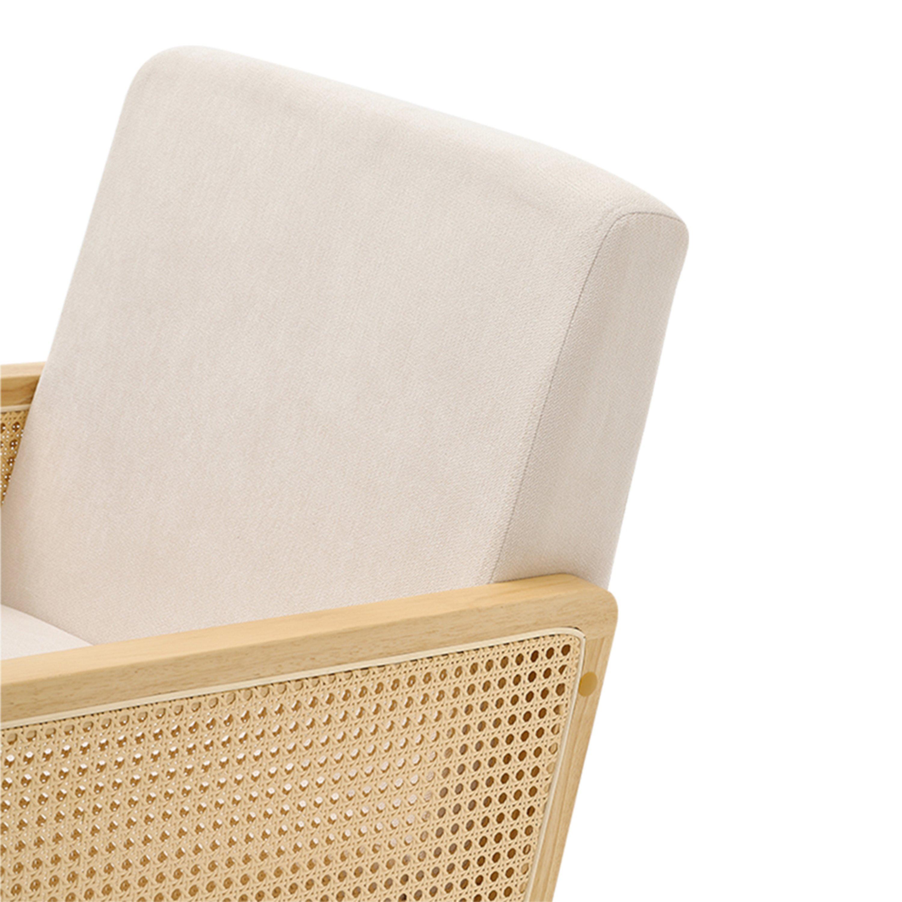 Beige - Kabinet UK - Linen Wooden Rocking Chair-Beige - 5