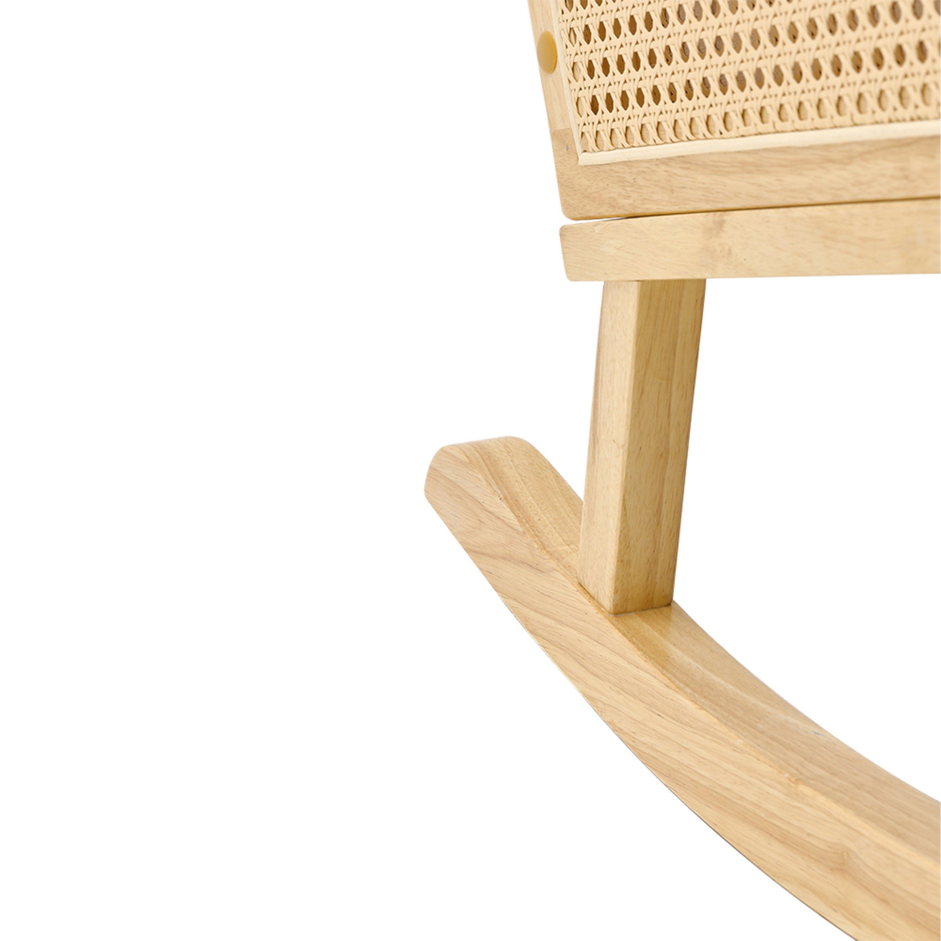 Beige - Kabinet UK - Linen Wooden Rocking Chair-Beige - 6