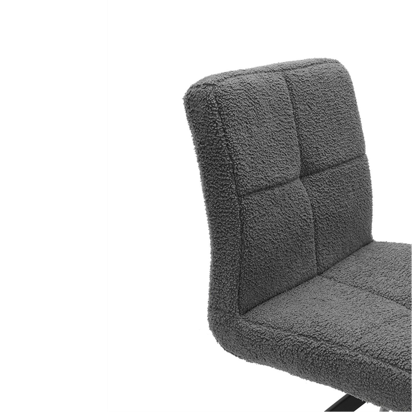 Grey - Kabinet UK - 2Pcs Plush Breakfast Bar Stools - 4