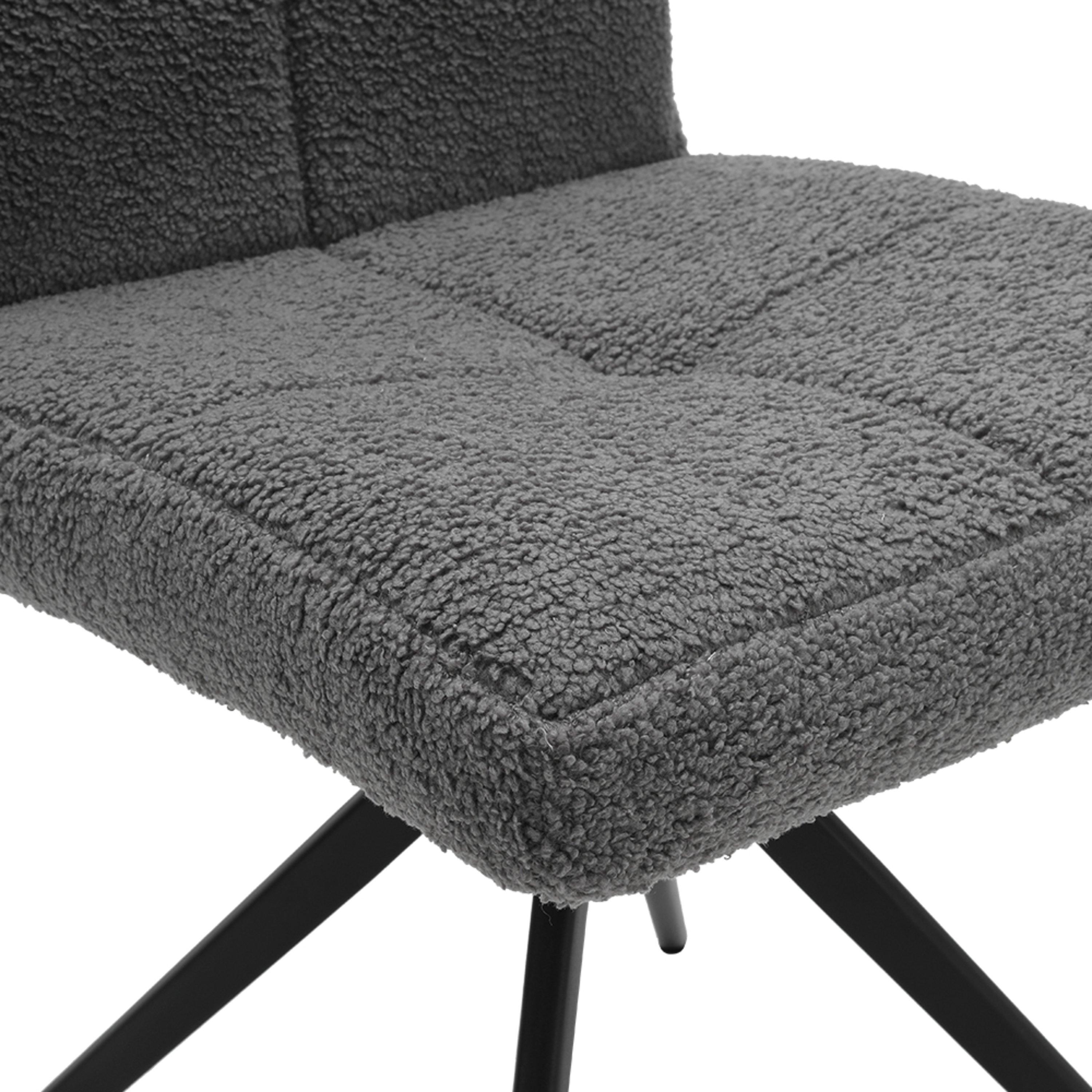 Grey - Kabinet UK - 2Pcs Plush Breakfast Bar Stools - 7