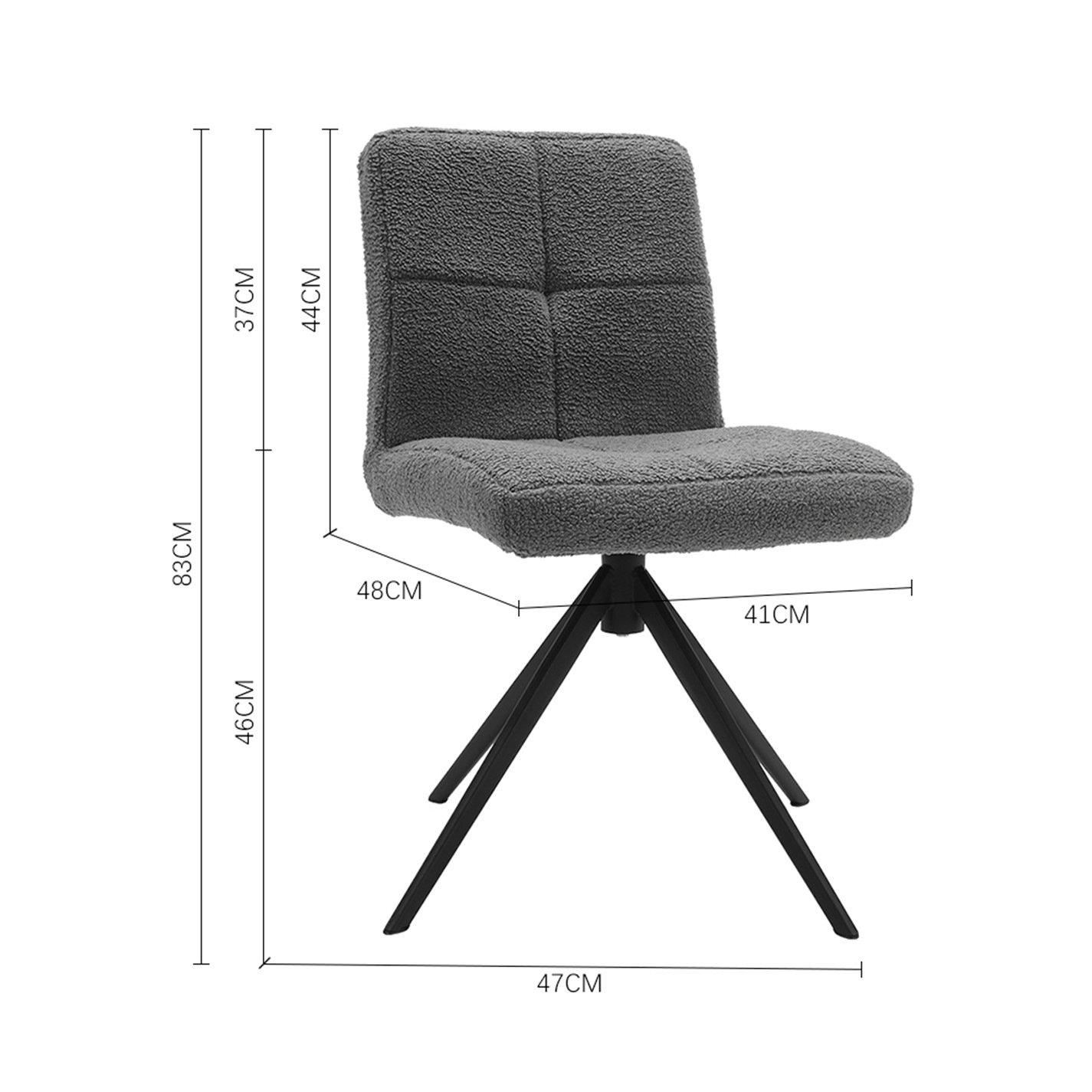 Grey - Kabinet UK - 2Pcs Plush Breakfast Bar Stools - 9