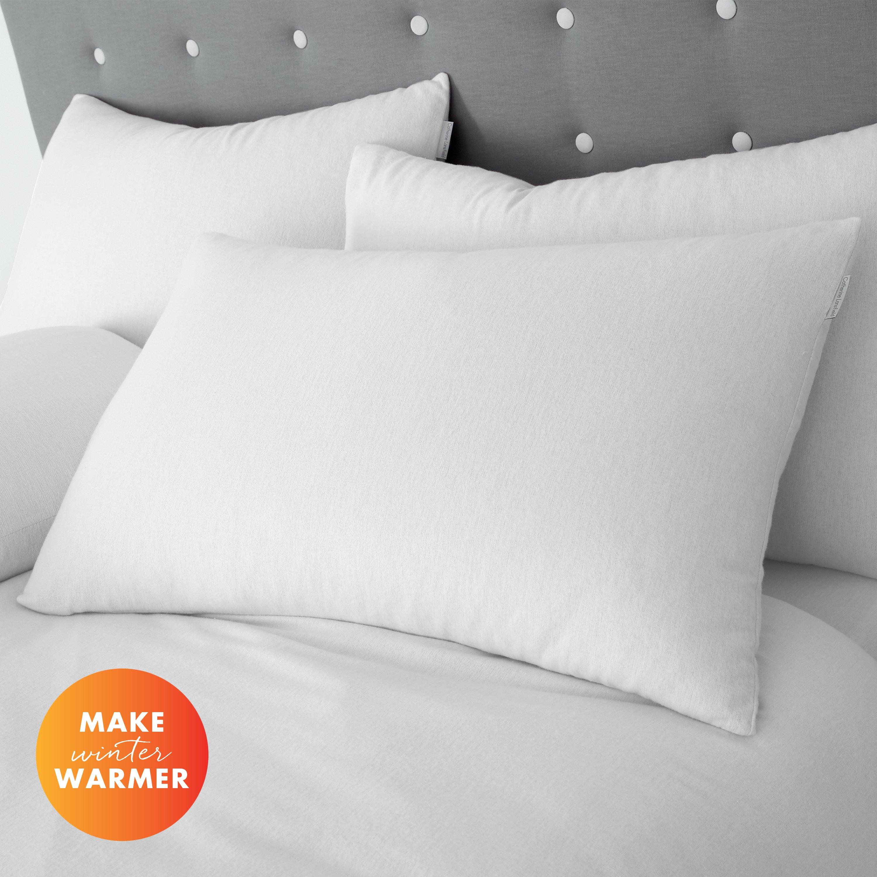 White - Catherine Lansfield - Brushed Cotton Standard Pillow case Pair - 1