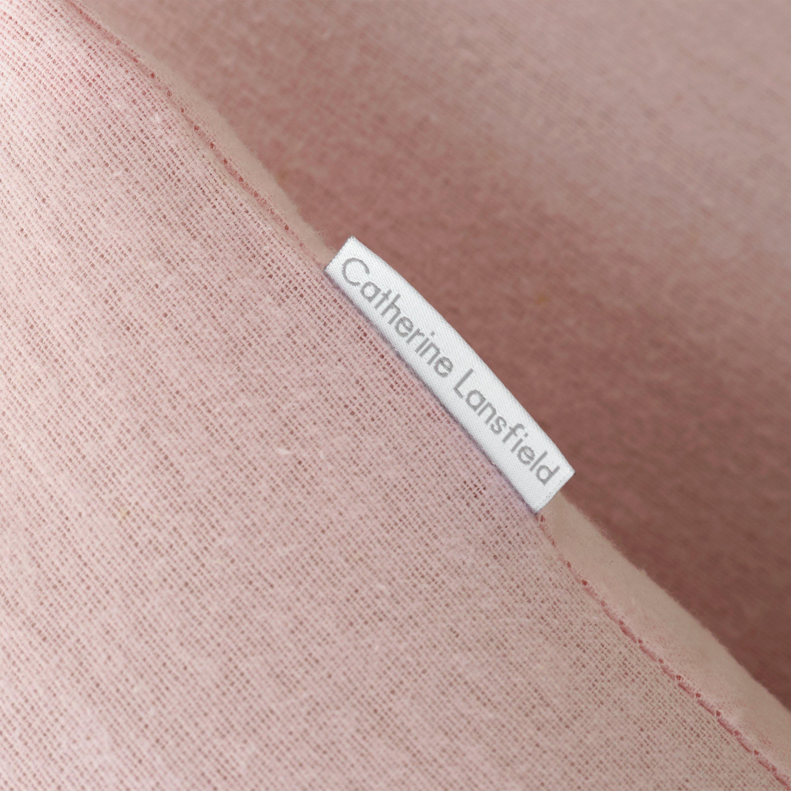 Pink - Catherine Lansfield - Brushed Cotton Standard Pillow case Pair - 2