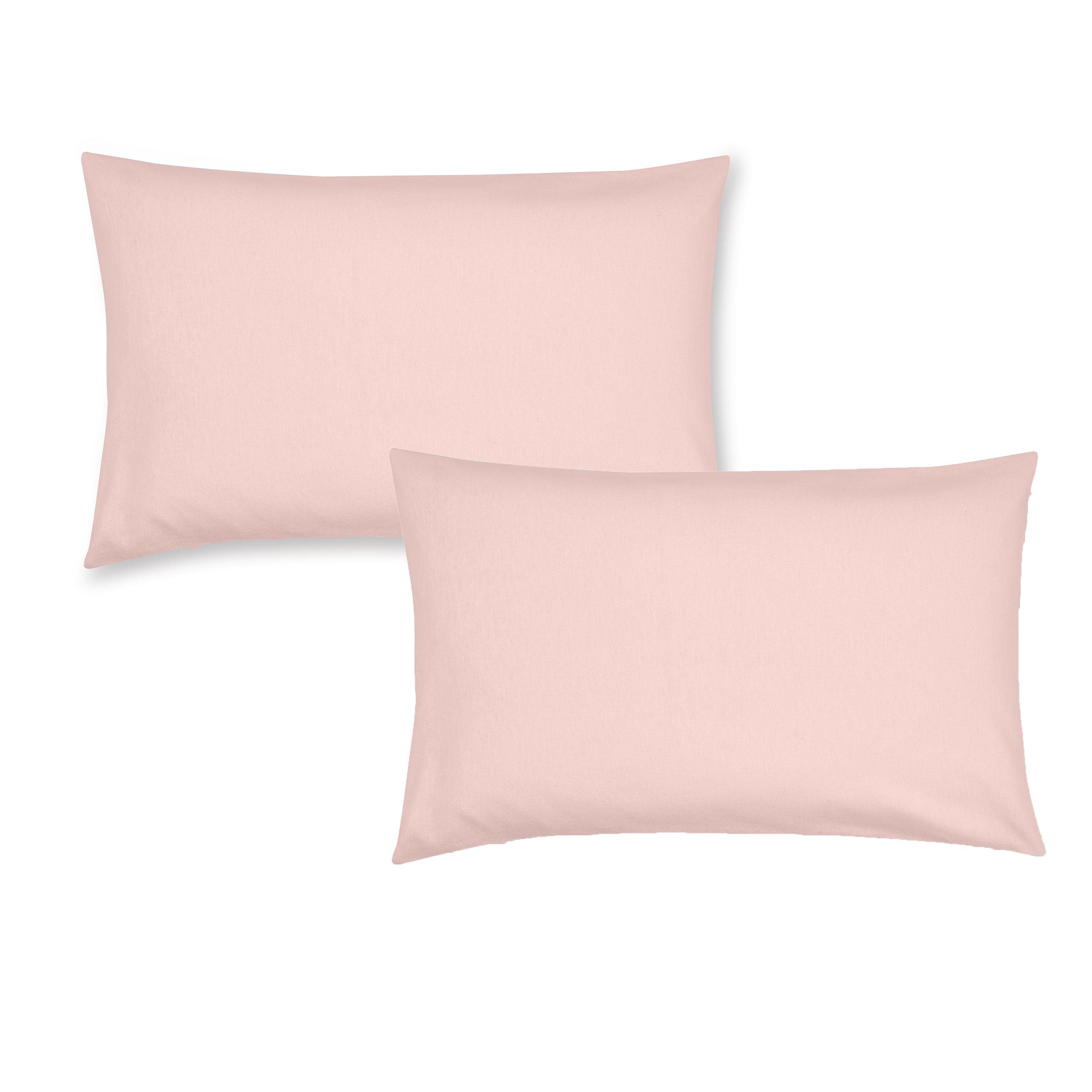Pink - Catherine Lansfield - Brushed Cotton Standard Pillow case Pair - 3