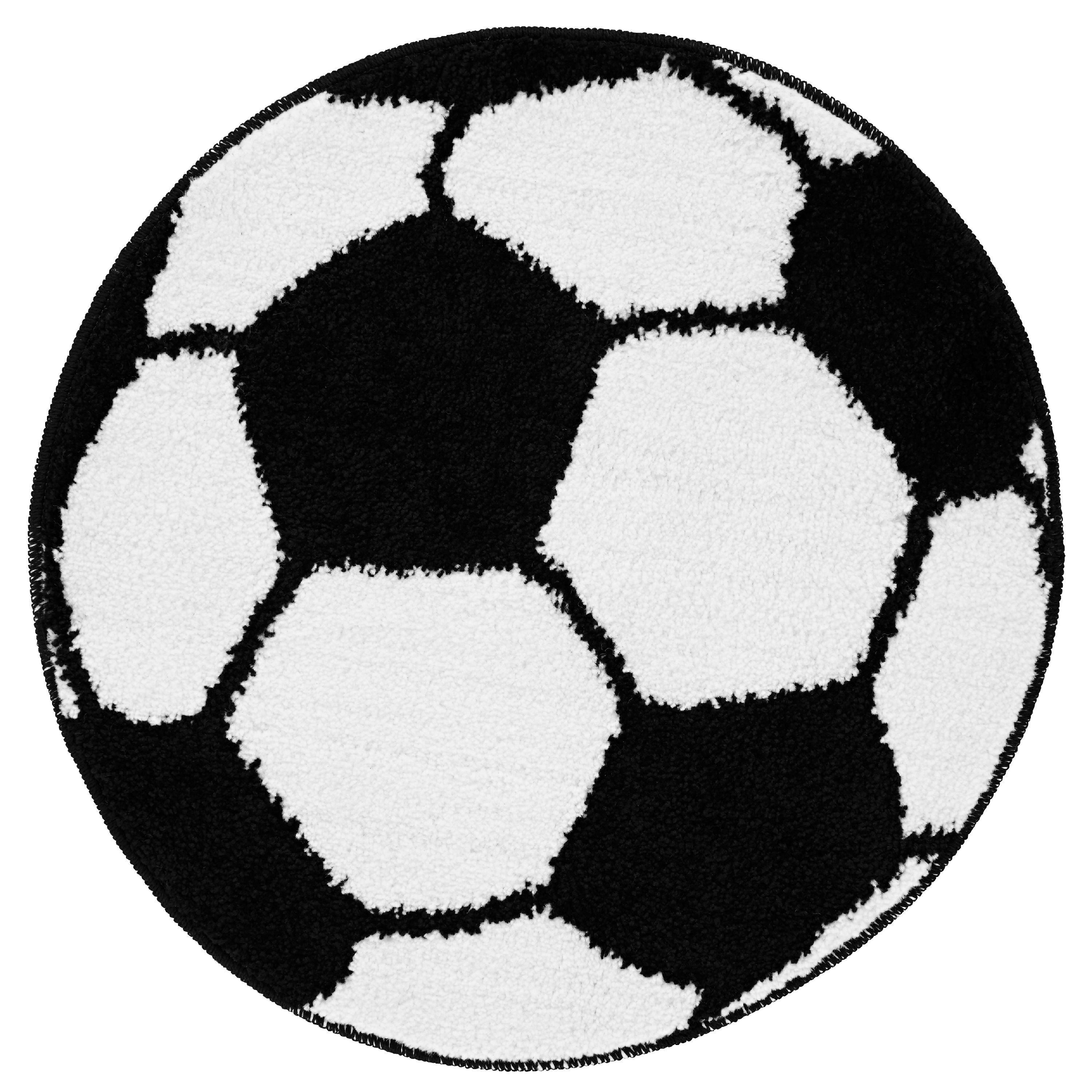 White - Catherine Lansfield - Its A Goal Football Shaped Rug - 2