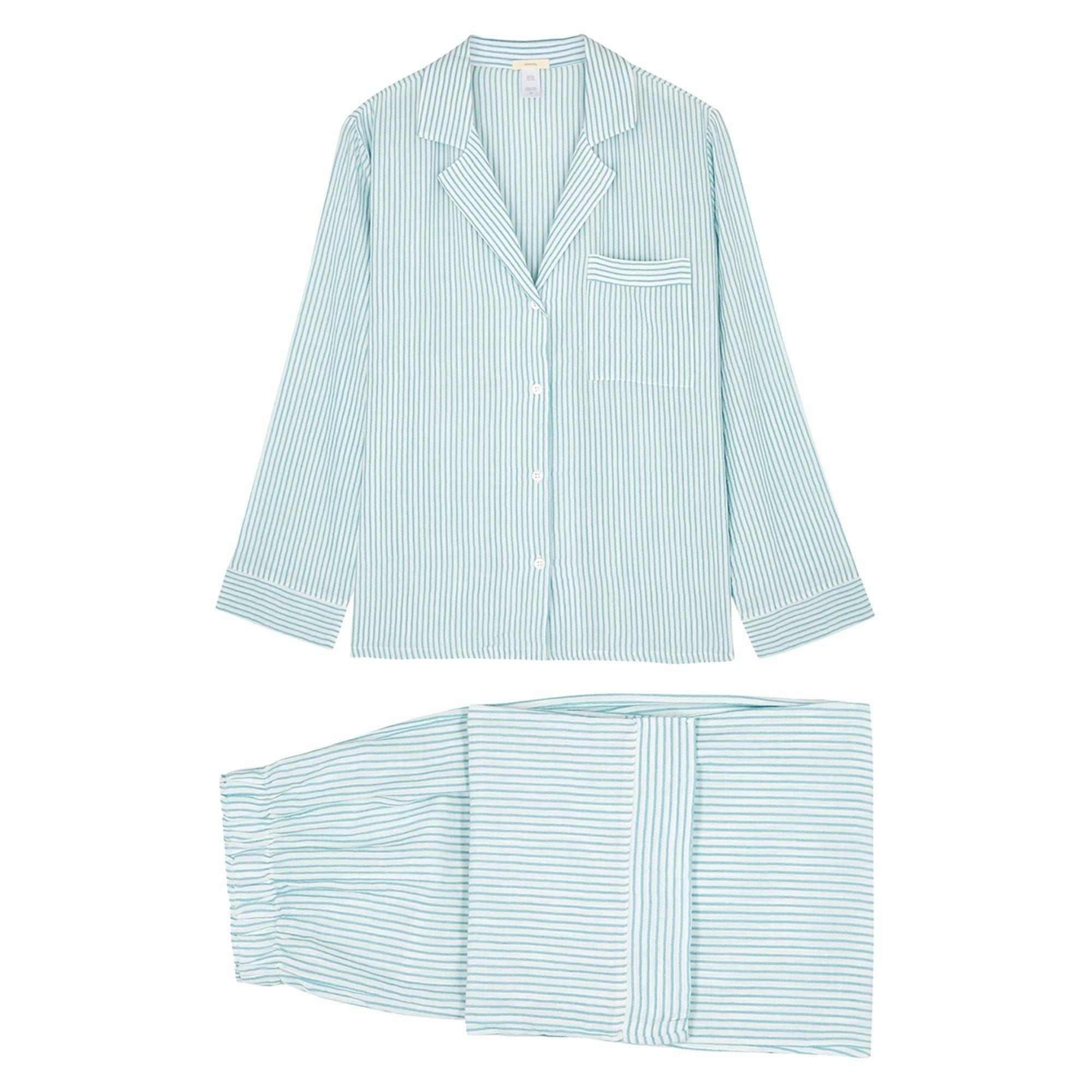 BLUE AND WHITE - Eberjey - NAUTICO WOVEN LONG PJ SET - 1