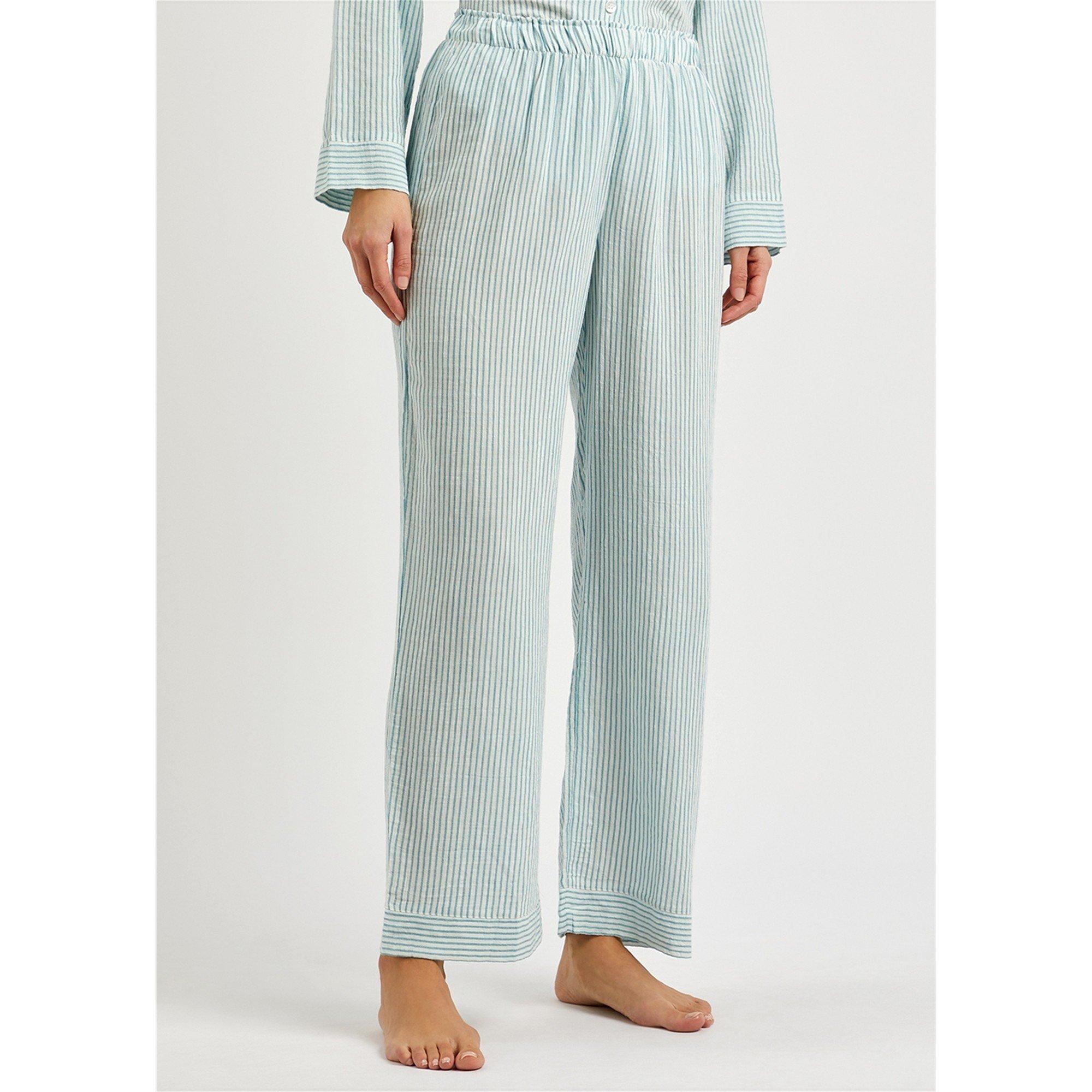 BLUE AND WHITE - Eberjey - NAUTICO WOVEN LONG PJ SET - 2