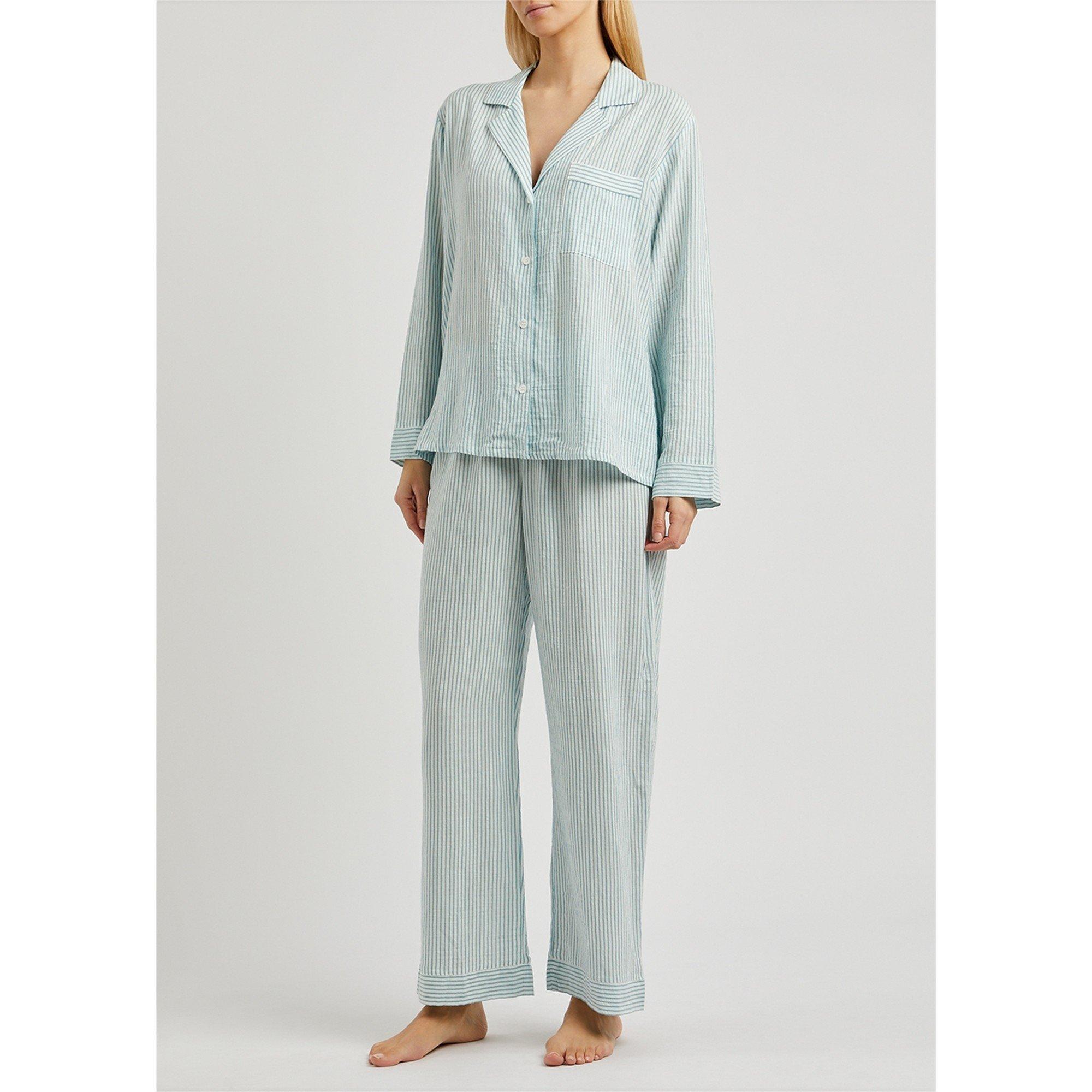 BLUE AND WHITE - Eberjey - NAUTICO WOVEN LONG PJ SET - 5