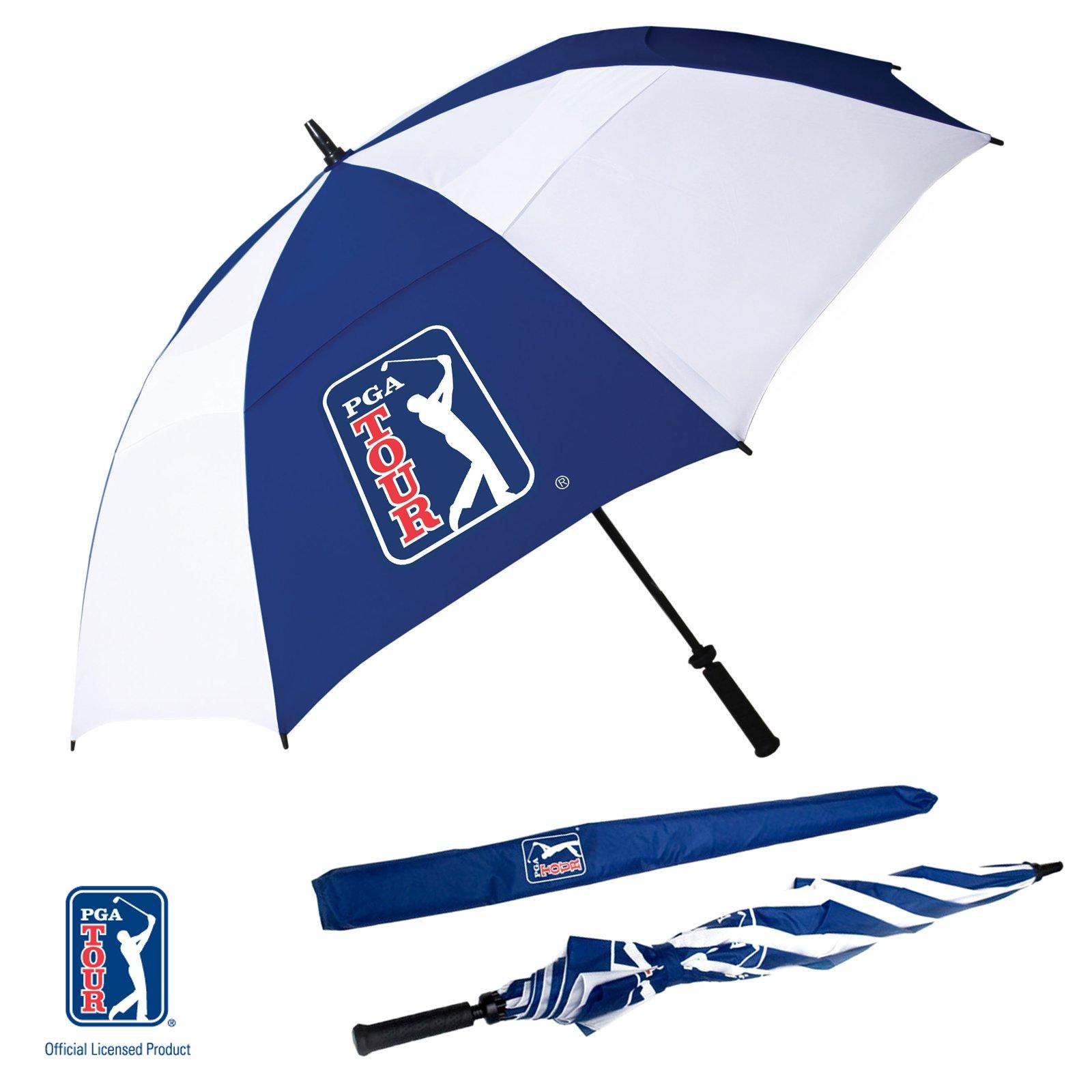 Pga Tour  Windproof Double Canopy Umbrella - Blue