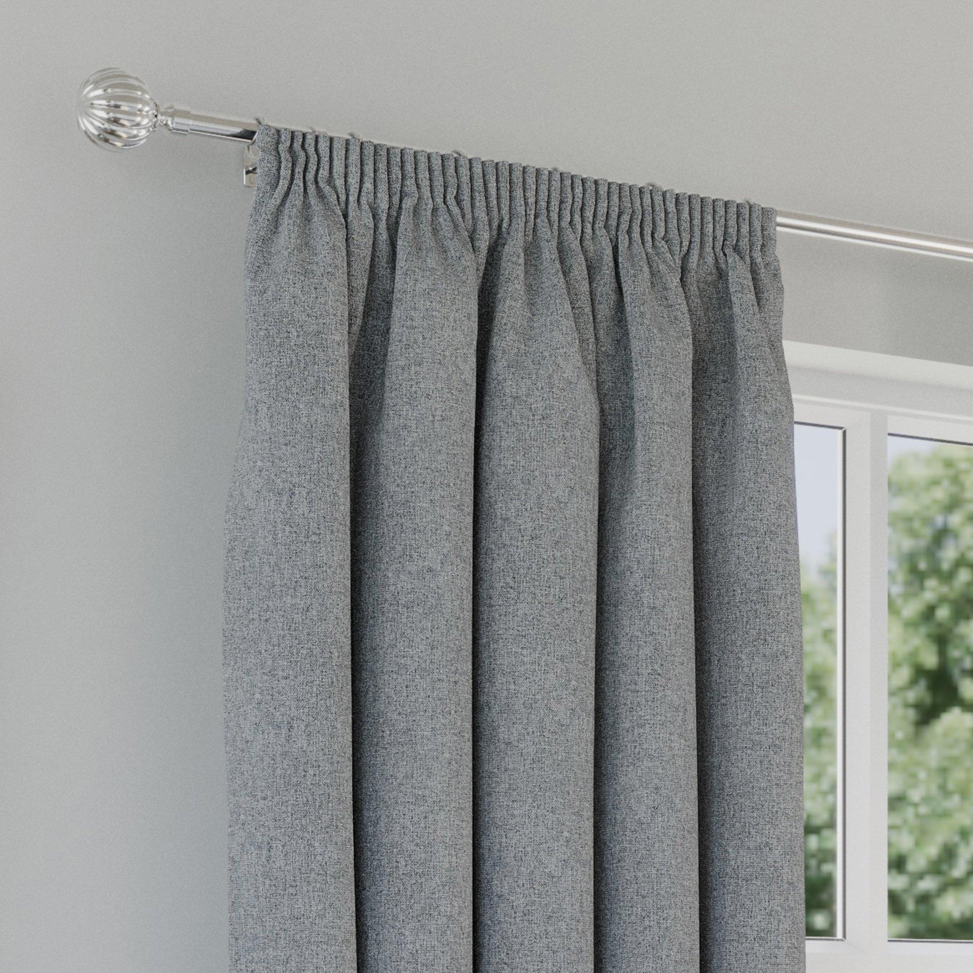 Grey - Enhanced Living - Dallas Grey 100% Blackout Readymade Curtains - 3