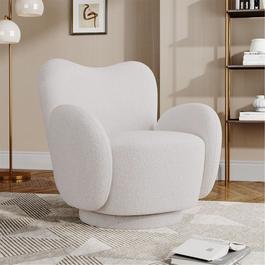 Cottonfy UK Teddy Fur Upholstered Swivel Chair Armchair
