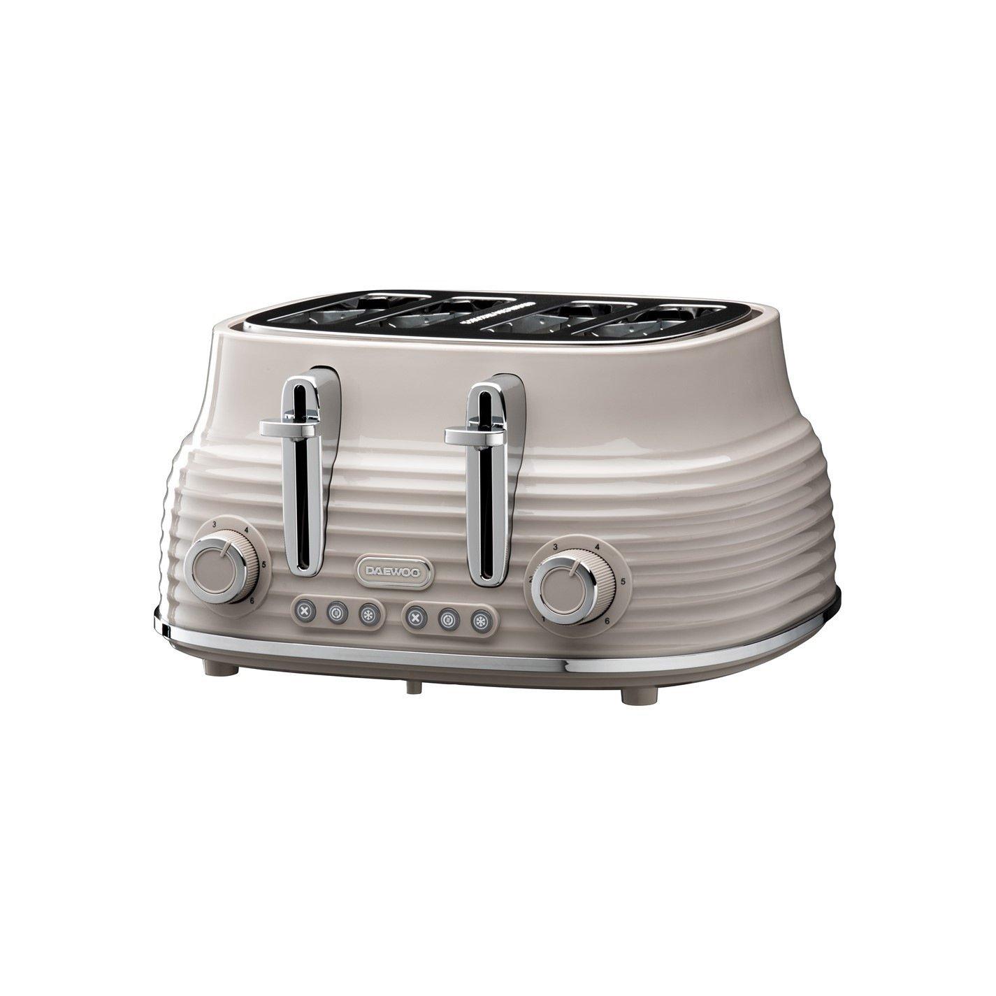 Taupe - Daewoo Electricals - SIENNA 4 SLICE TOASTER TAUPE - 1