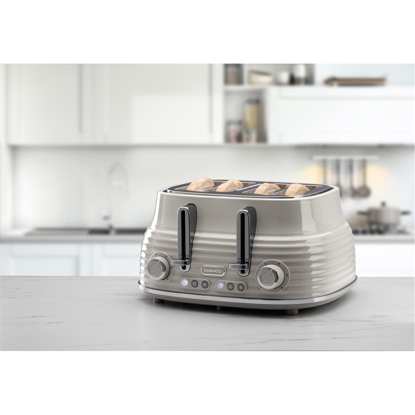 Taupe - Daewoo Electricals - SIENNA 4 SLICE TOASTER TAUPE - 2
