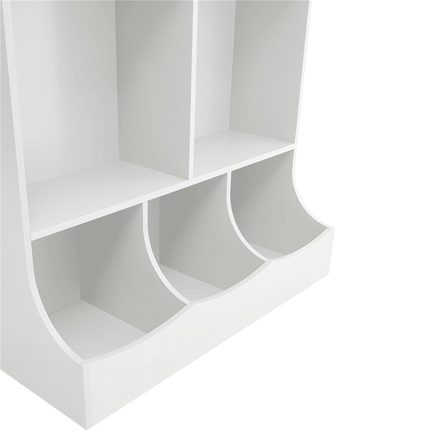 White - Kabinet UK - 2-Tier Open Style Toy and Book Storage Cabinet - 4