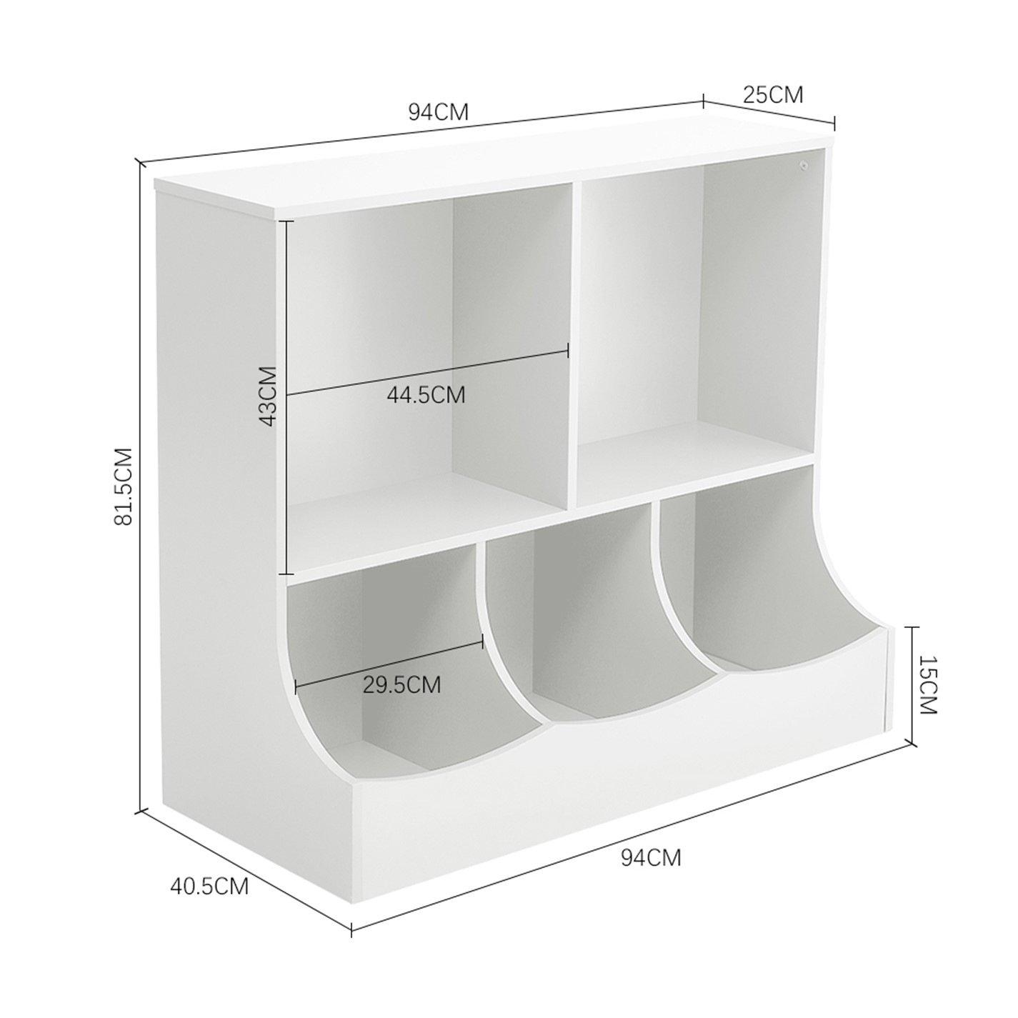 White - Kabinet UK - 2-Tier Open Style Toy and Book Storage Cabinet - 8