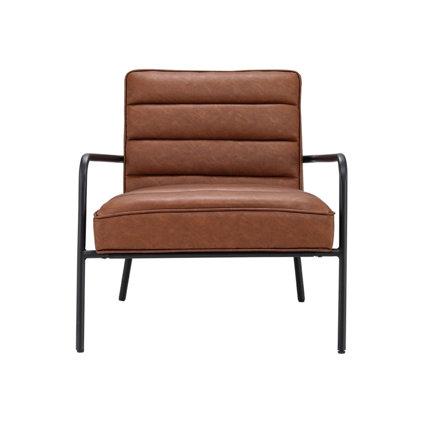 Tan - Kabinet UK - Leisure Soft PU Leather Cushioned Accent Armchair - 2