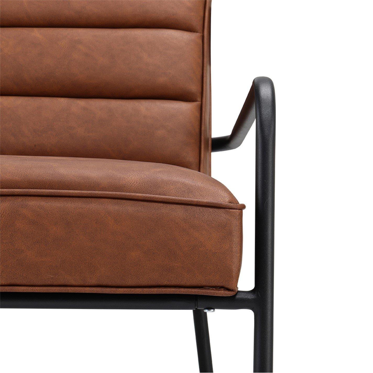 Tan - Kabinet UK - Leisure Soft PU Leather Cushioned Accent Armchair - 8