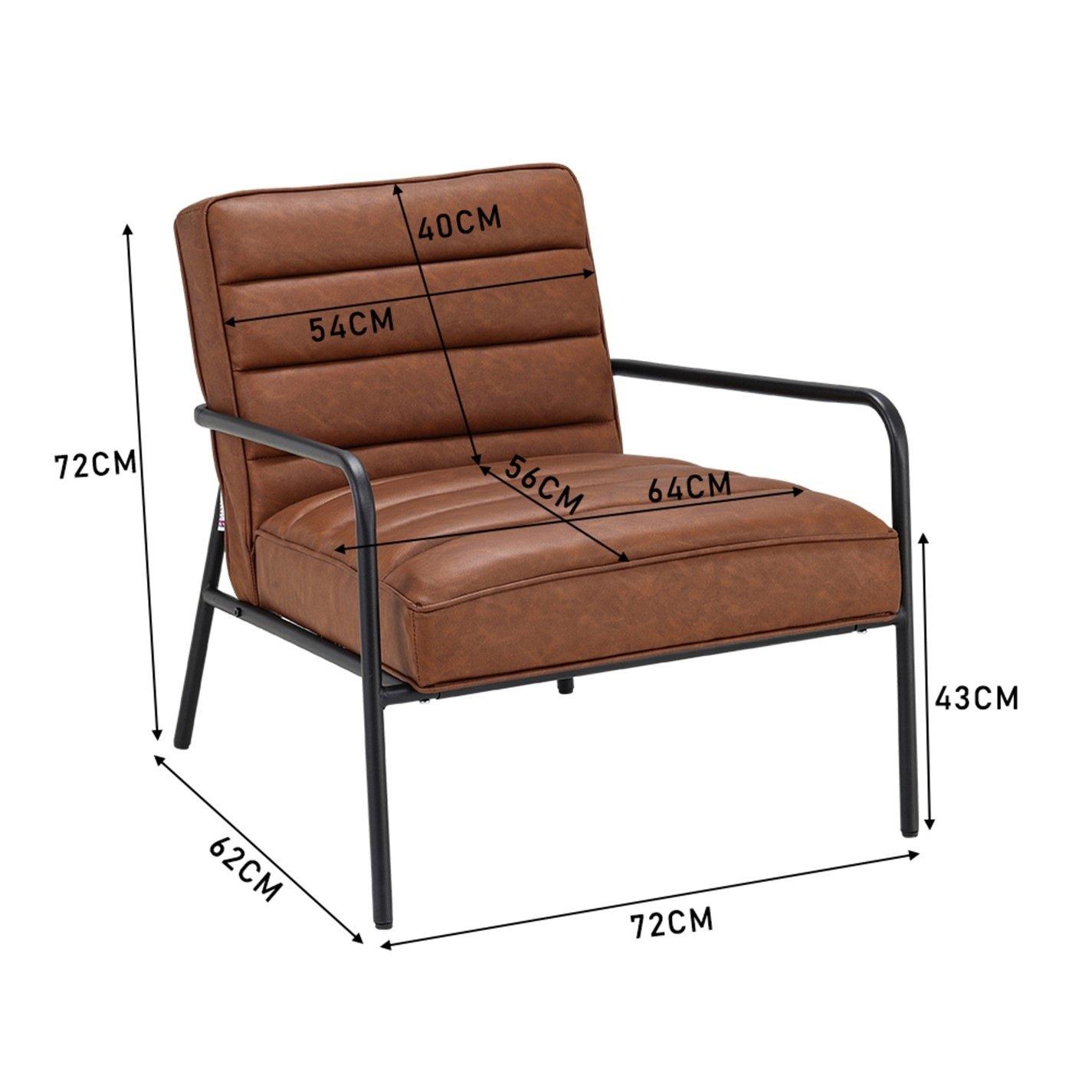 Tan - Kabinet UK - Leisure Soft PU Leather Cushioned Accent Armchair - 10