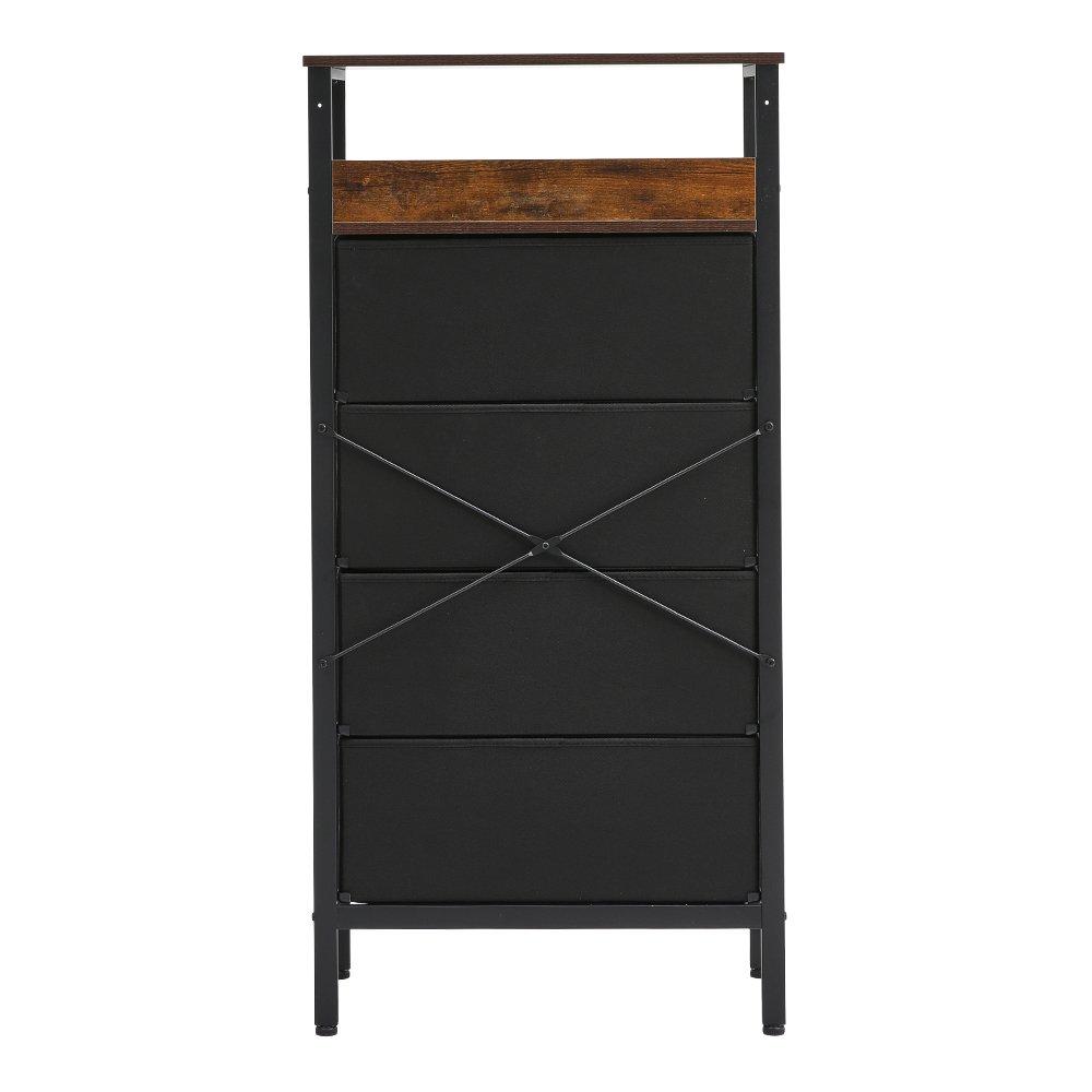 Natural - Kabinet UK - 4-Drawer Rustic Rattan Storage Cabinet with Shelf - 4