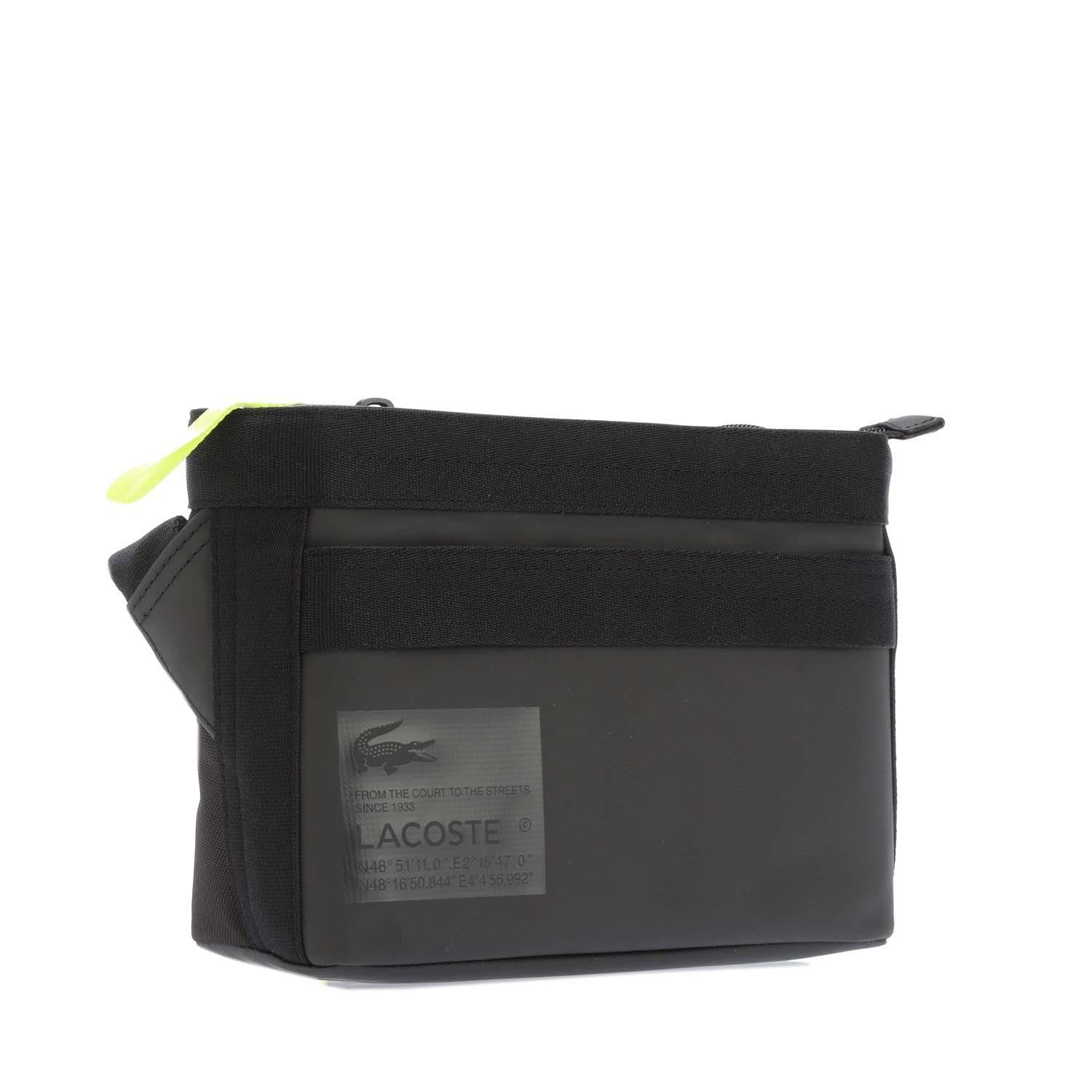 Black - Lacoste - Signature Print Water-Repellent Reporter Bag - 2